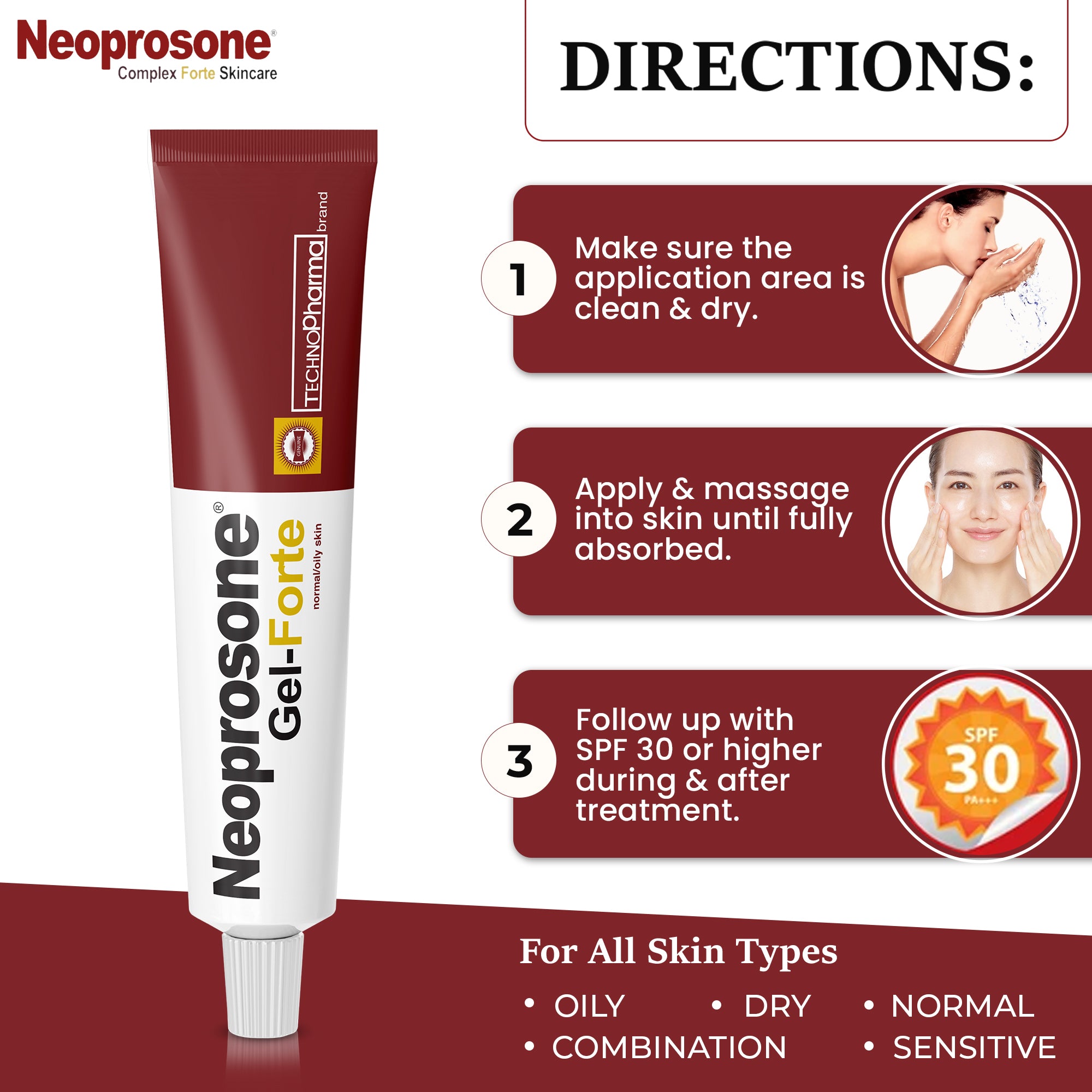 Neoprosone Brightening Gel - Moisturizer Cream Gel - 30g / 1 oz