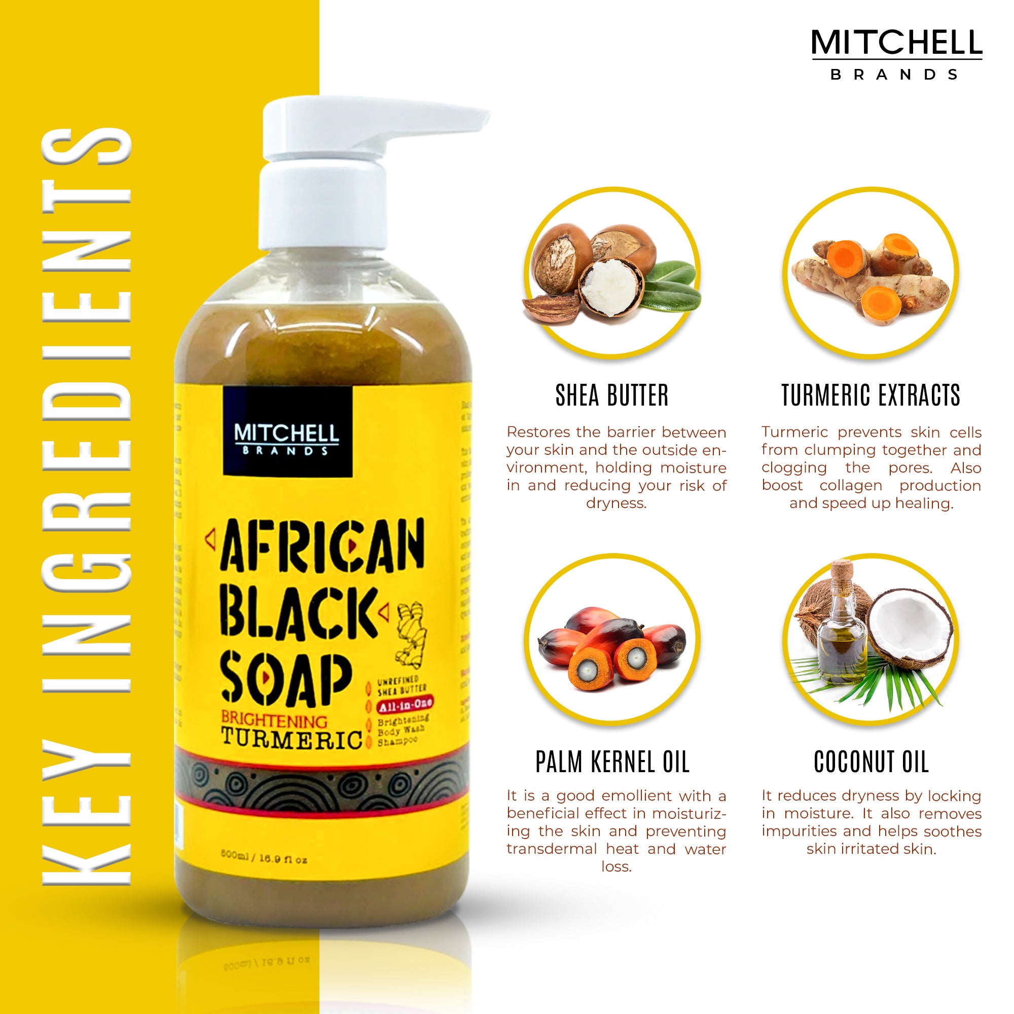 African Liquid Black Soap with Jamaican Castor Oil 500 ml (New)