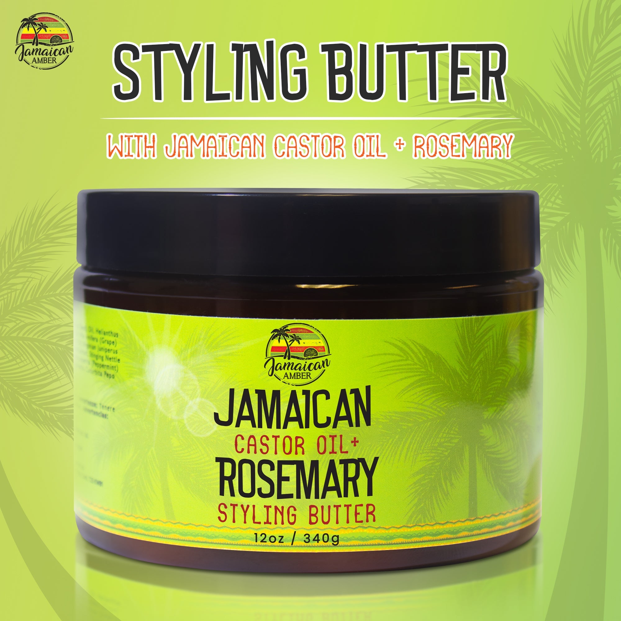 Jamaican Amber Jamaican Castor Oil & Rosemary Hair Styling Butter 12 oz/354 ml Mitchell Brands - Mitchell Brands - Skin Lightening, Skin Brightening, Fade Dark Spots, Shea Butter, Hair Growth Products