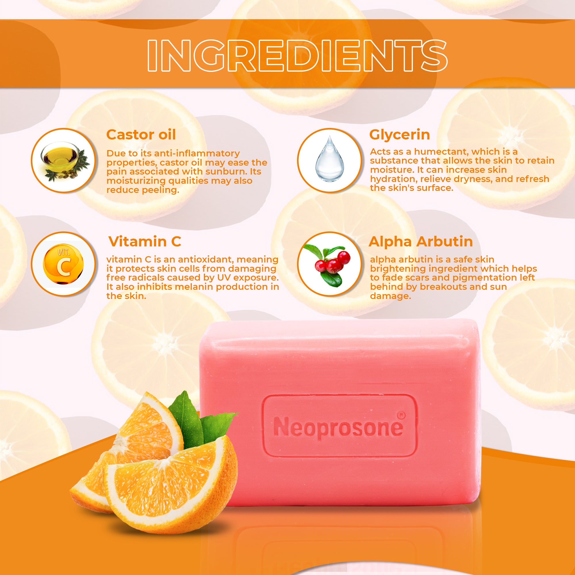 Neoprosone Cleansing Bar Zeep met Vitamine C - 200g / 4.4 Oz