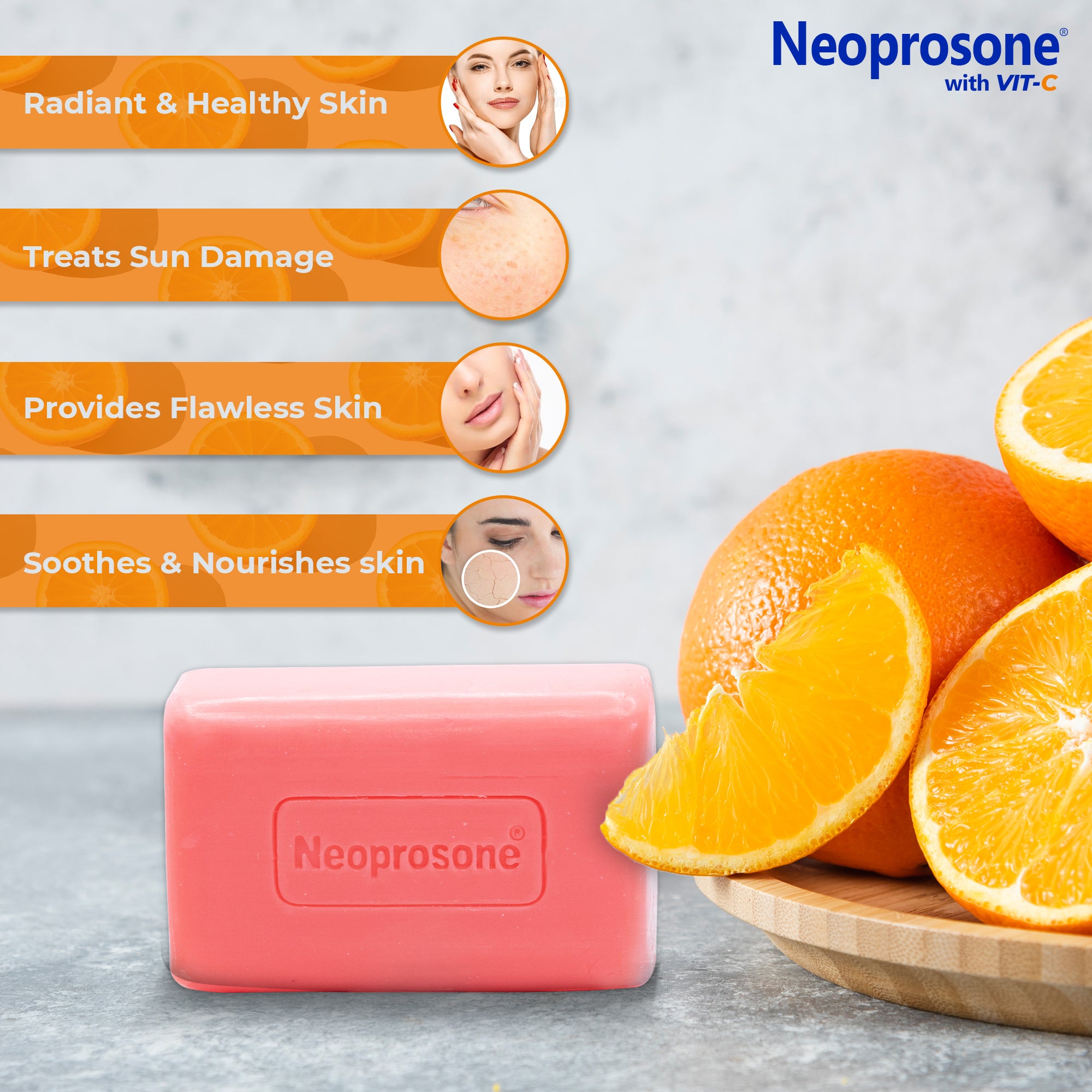 Neoprosone Cleansing Bar Zeep met Vitamine C - 200g / 4.4 Oz