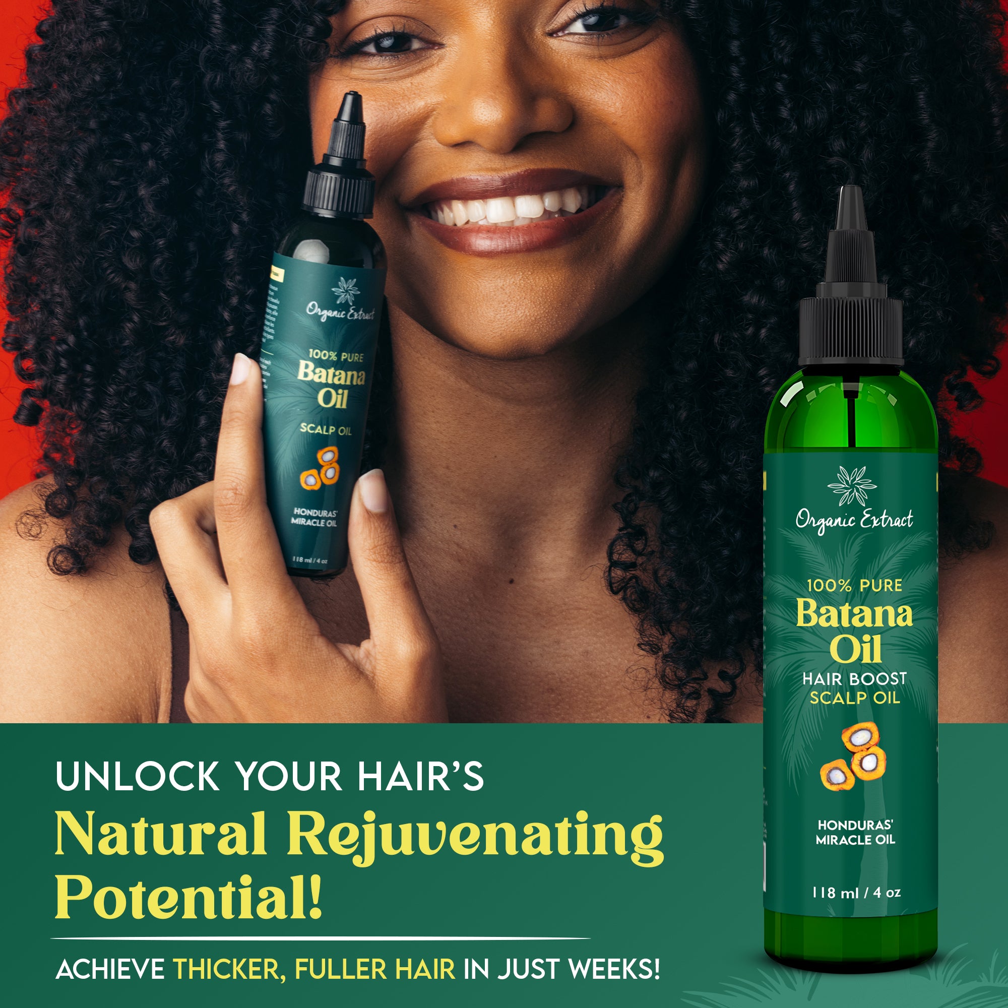Organic Extract Batana Oil Stimulating Hair Growth Oil 4 oz/118ml