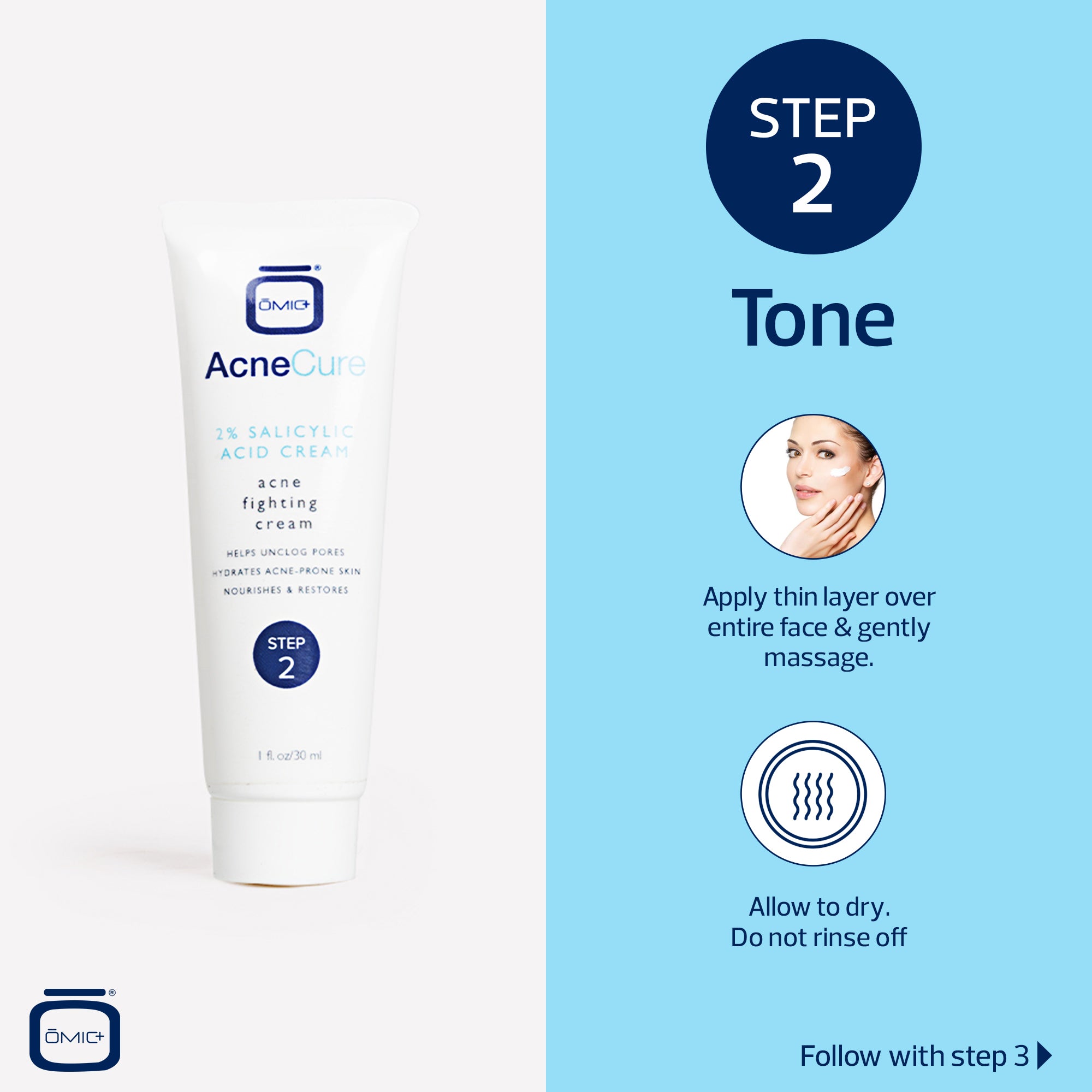 OMIC+ Acne cure 3 Step Acne Clarifying System