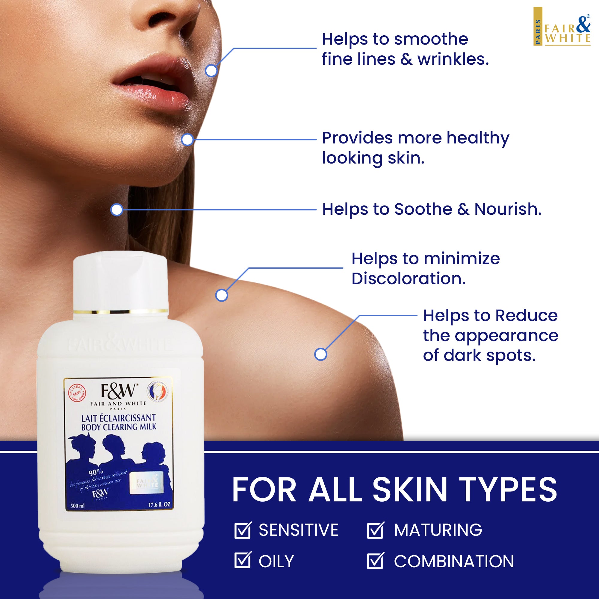 F&W Original Body Clearing Milk 500ml NHQ