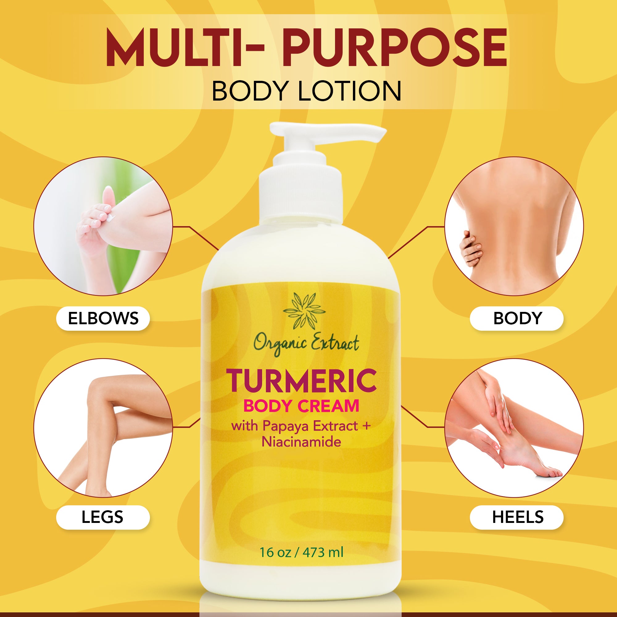 Organic Extract Turmeric Body Cream 12 oz/354 ml