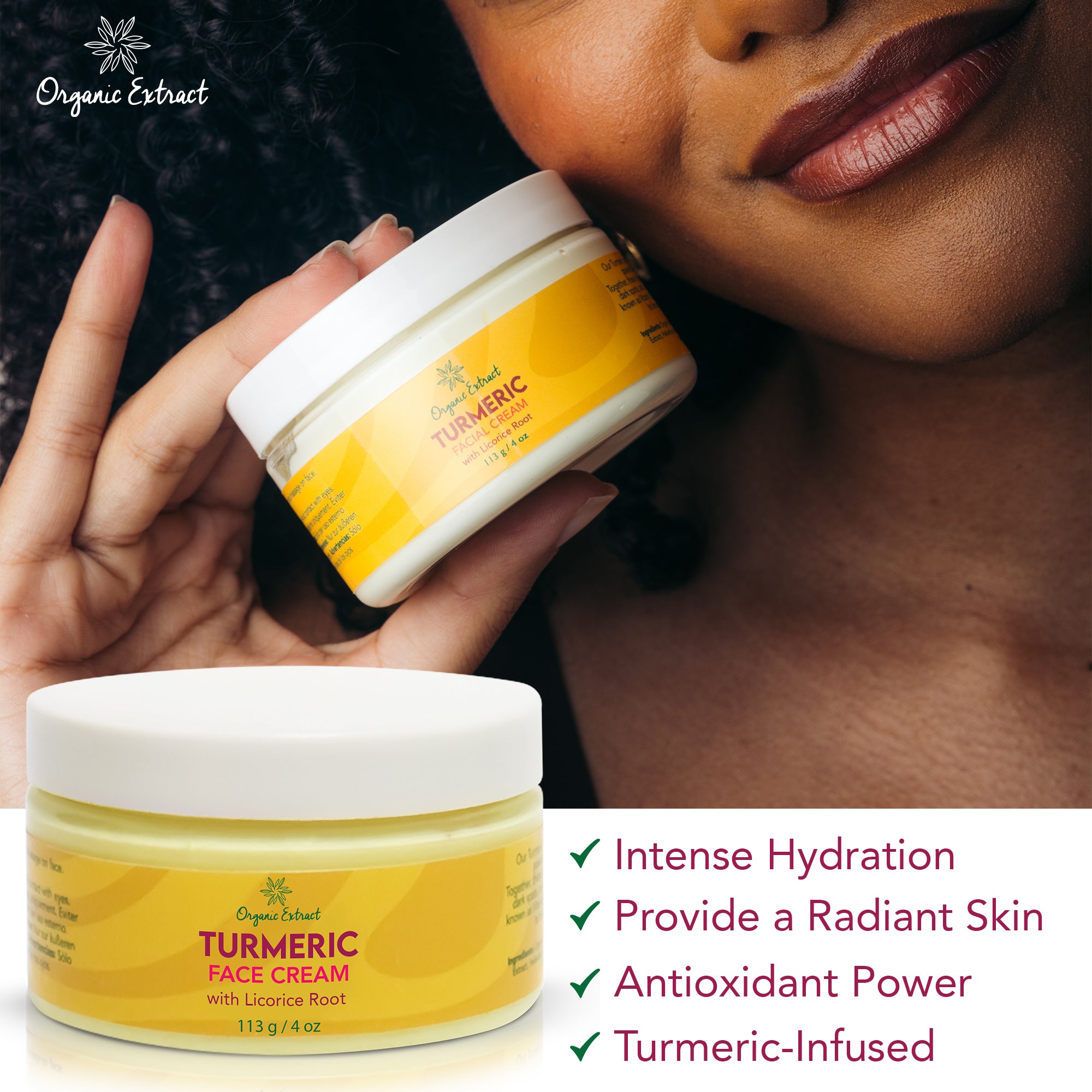 Organic Extract Turmeric Facial Cream 4 oz/118 ml