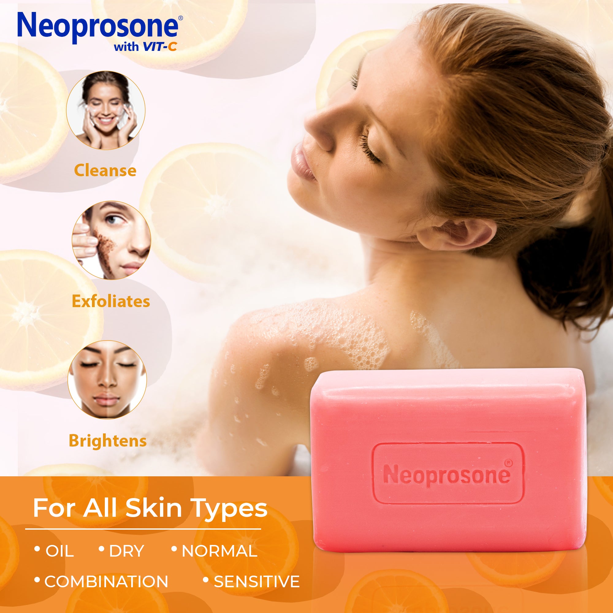 Neoprosone Cleansing Bar Zeep met Vitamine C - 200g / 4.4 Oz
