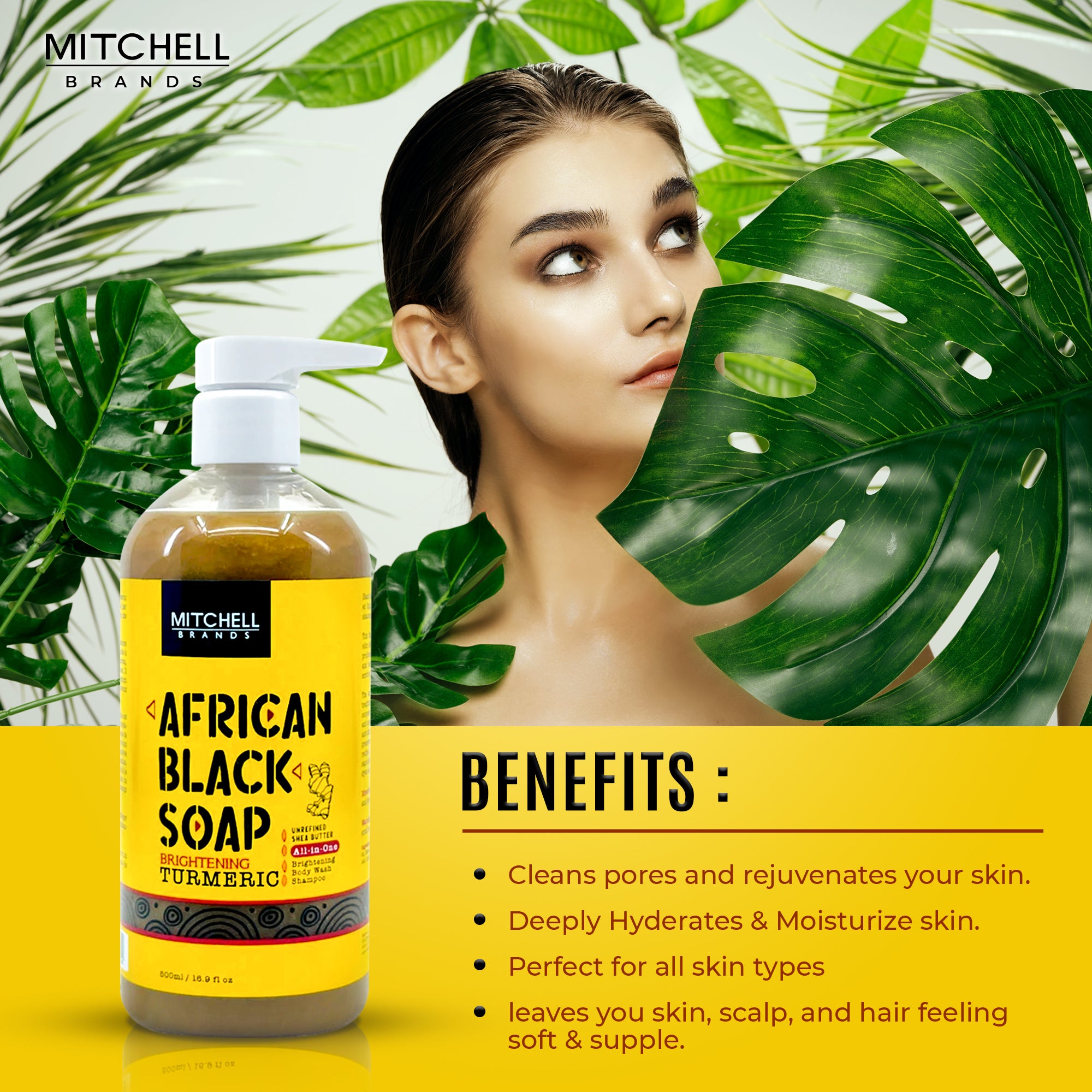 African Liquid Black Soap with Jamaican Castor Oil 500 ml (New)
