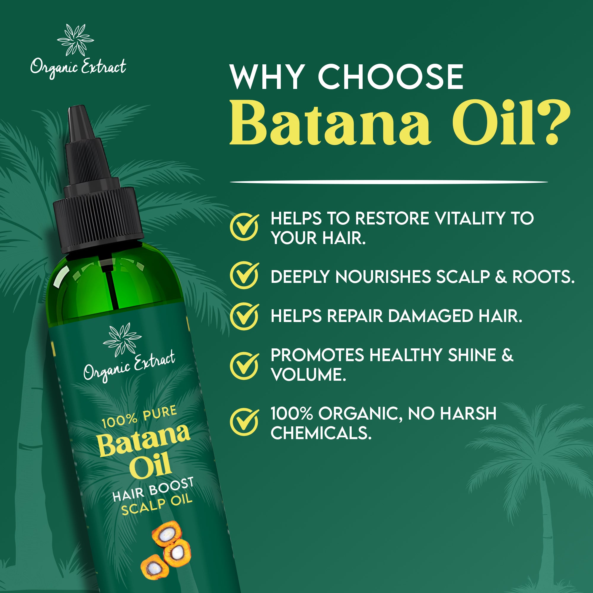 Organic Extract Batana Oil Stimulating Hair Growth Oil 4 oz/118ml