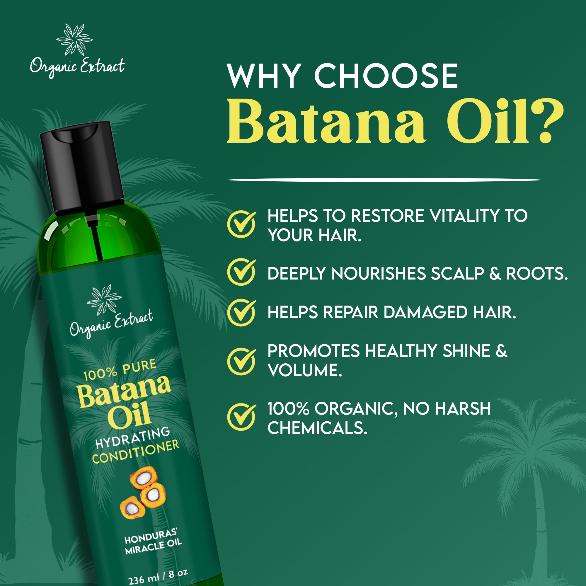 Organic Extract Batana Oil Hair Conditioner 8 oz/ 236ml