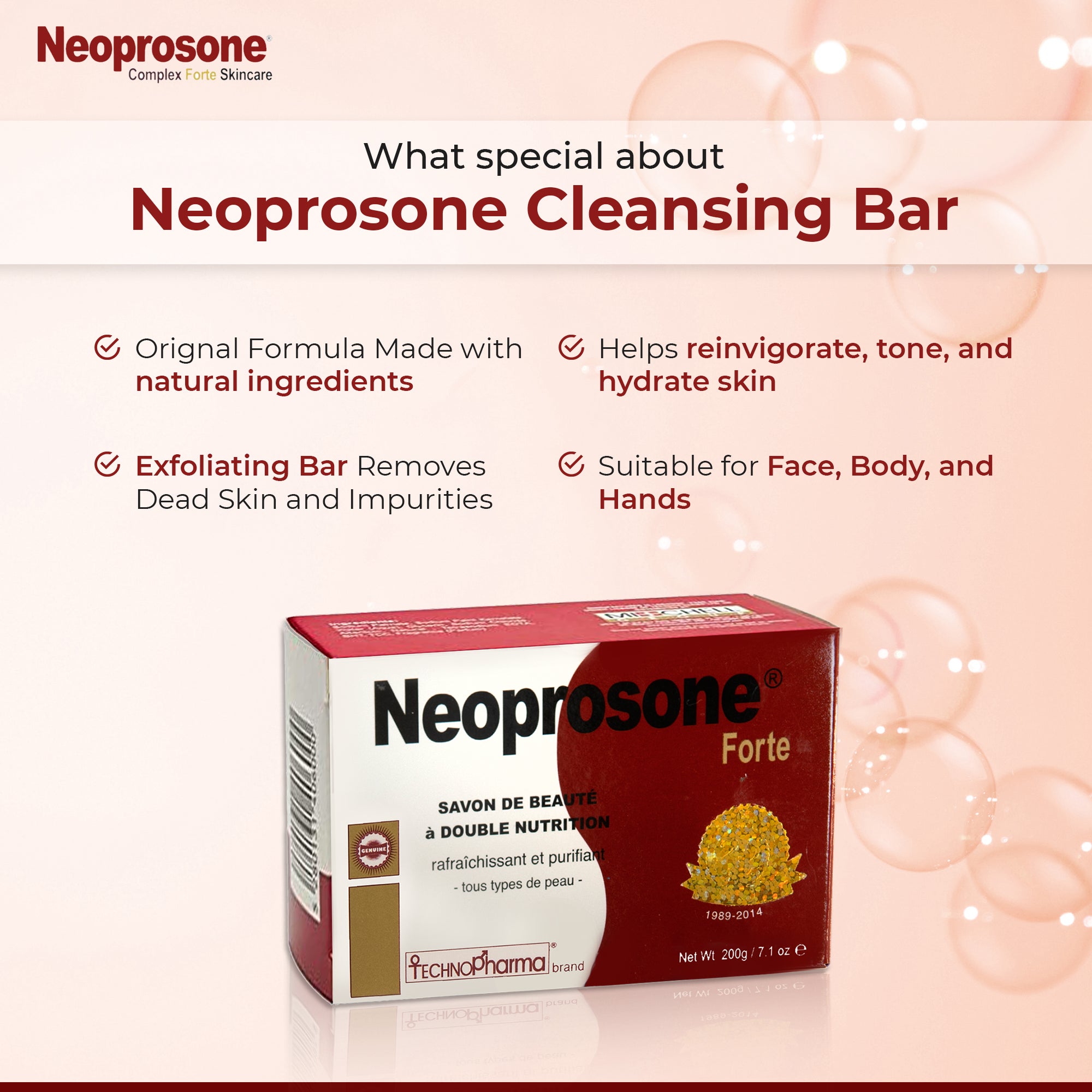 Neoprosone exfoliating Soap - Glanadh Bar Soap - 200g / 7.1oz