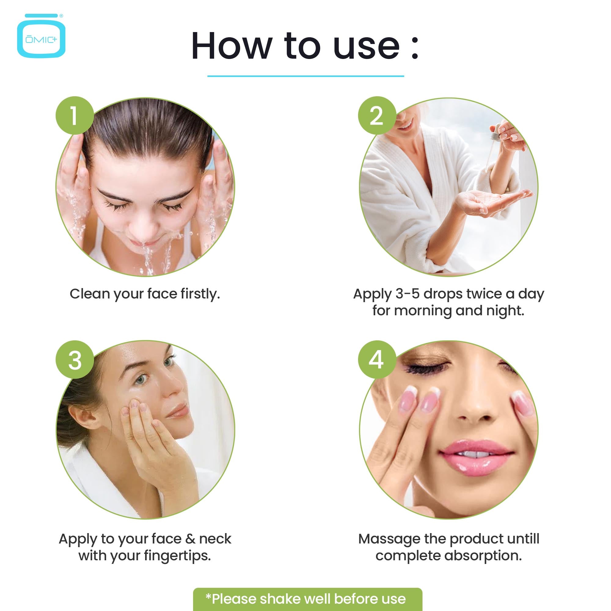OMIC+ Green Tea & Hyaluronic Serum - 30ml / 1 Fl Oz