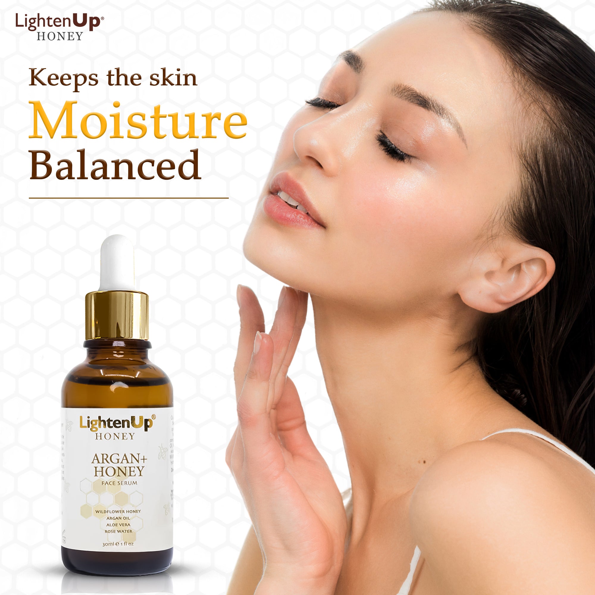 Lightenup Honey Argan + Honey Lightening Face Serum 30ml