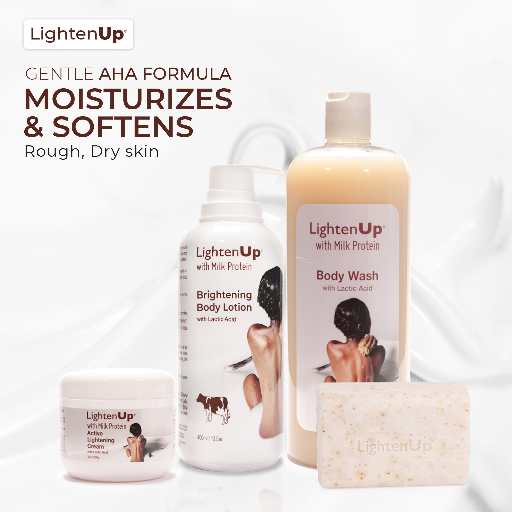 Lotion éclaircissante active à l'acide lactique Omic Lightenup - 400 ml / 13,5 oz