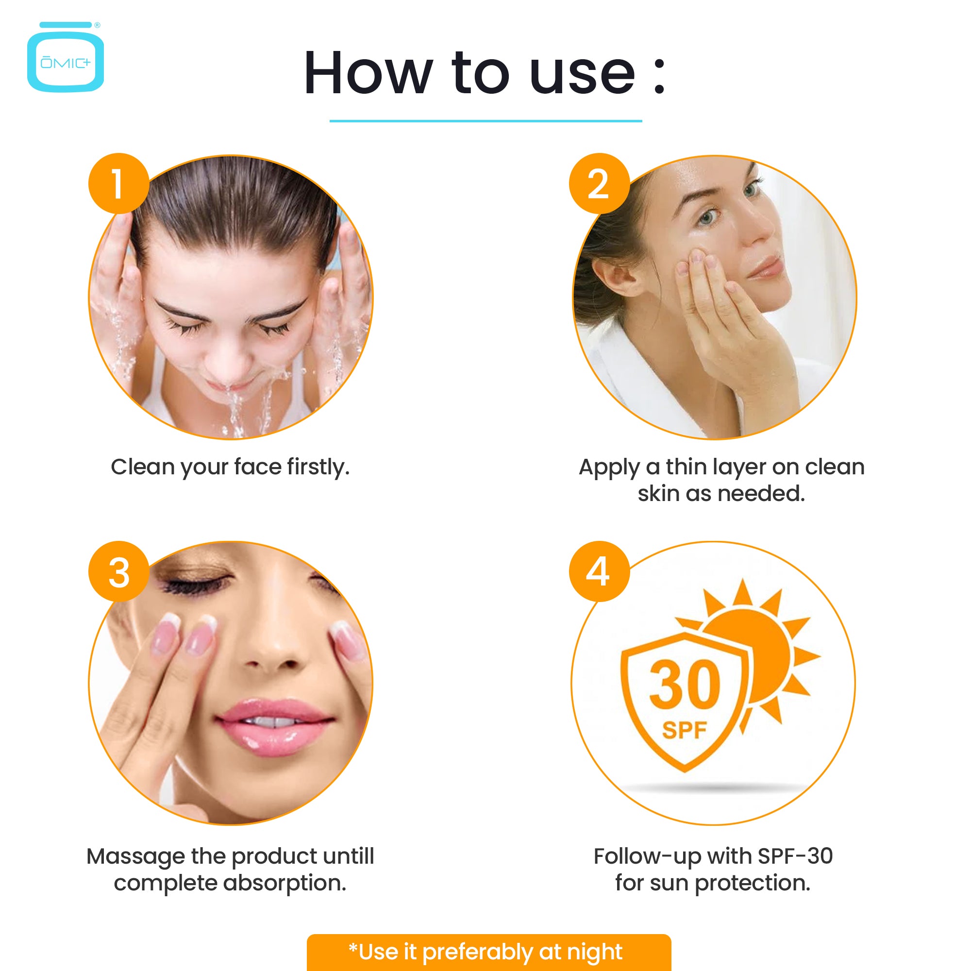 Omic+ Vitamin C Cream 20% L-Ascorbic Acid 50ml Jar