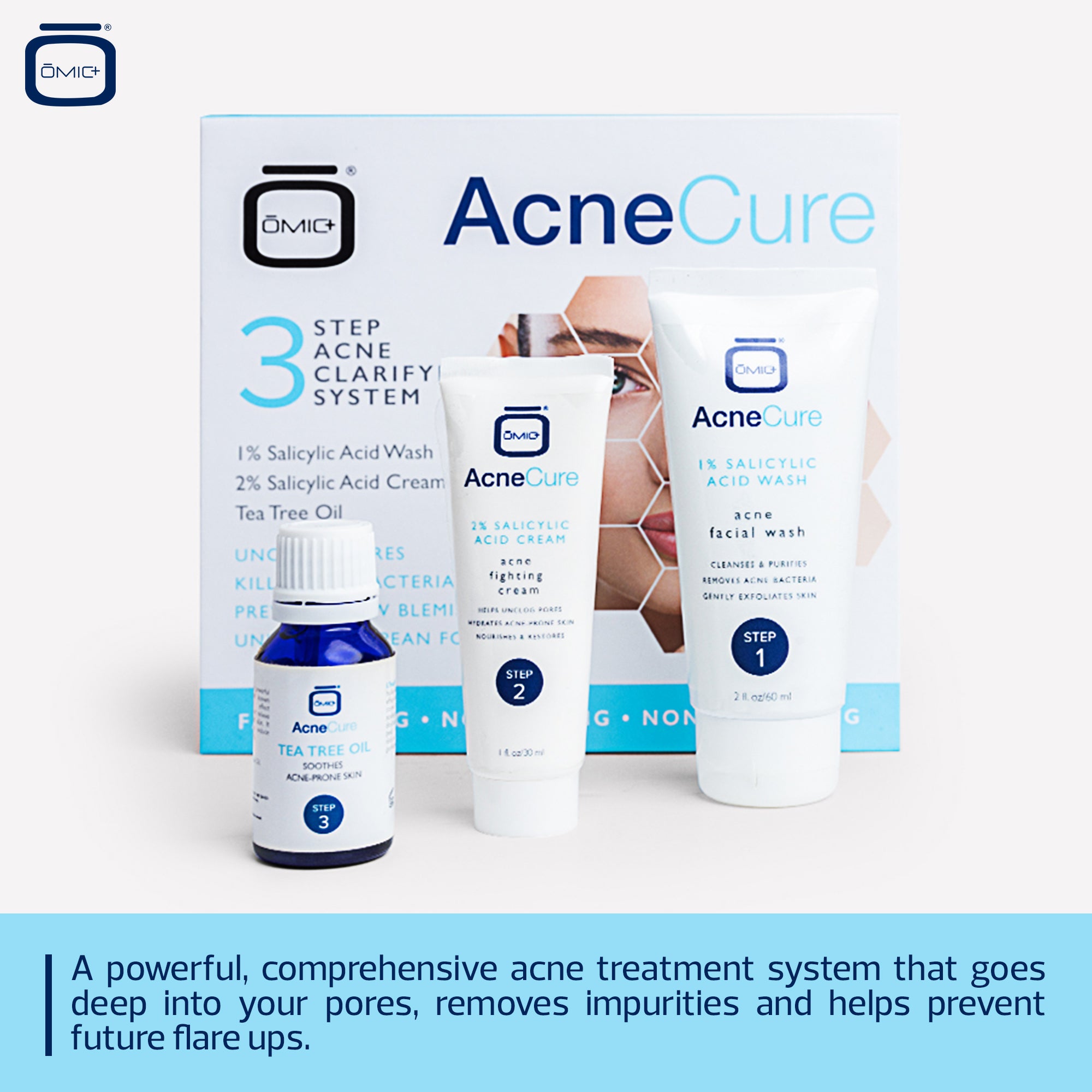 OMIC+ Acne cure 3 Step Acne Clarifying System