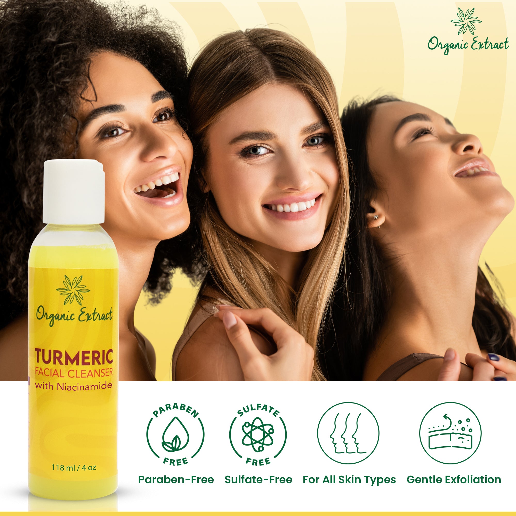 Organic Extract Turmeric Facial Cleanser 4 oz/118 ml