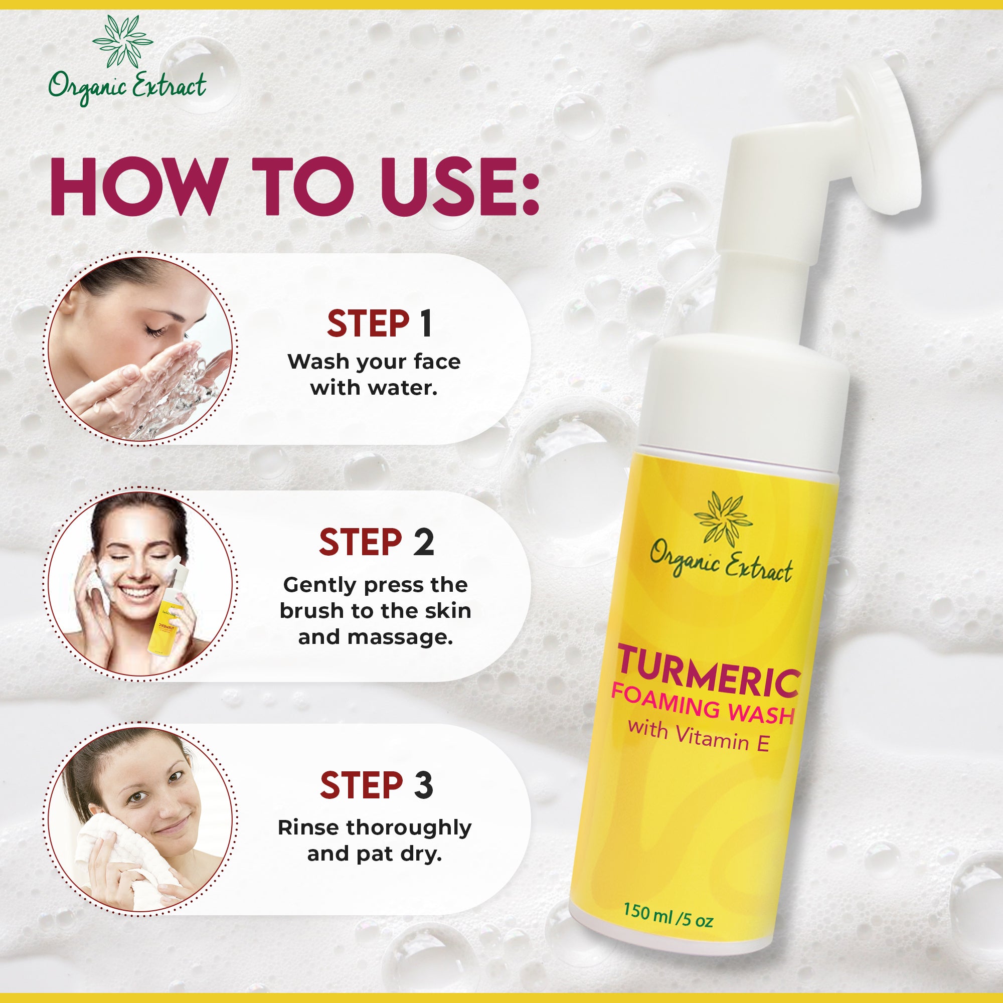 Organic Extract Turmeric Foaming Wash 5 oz/ 150ml