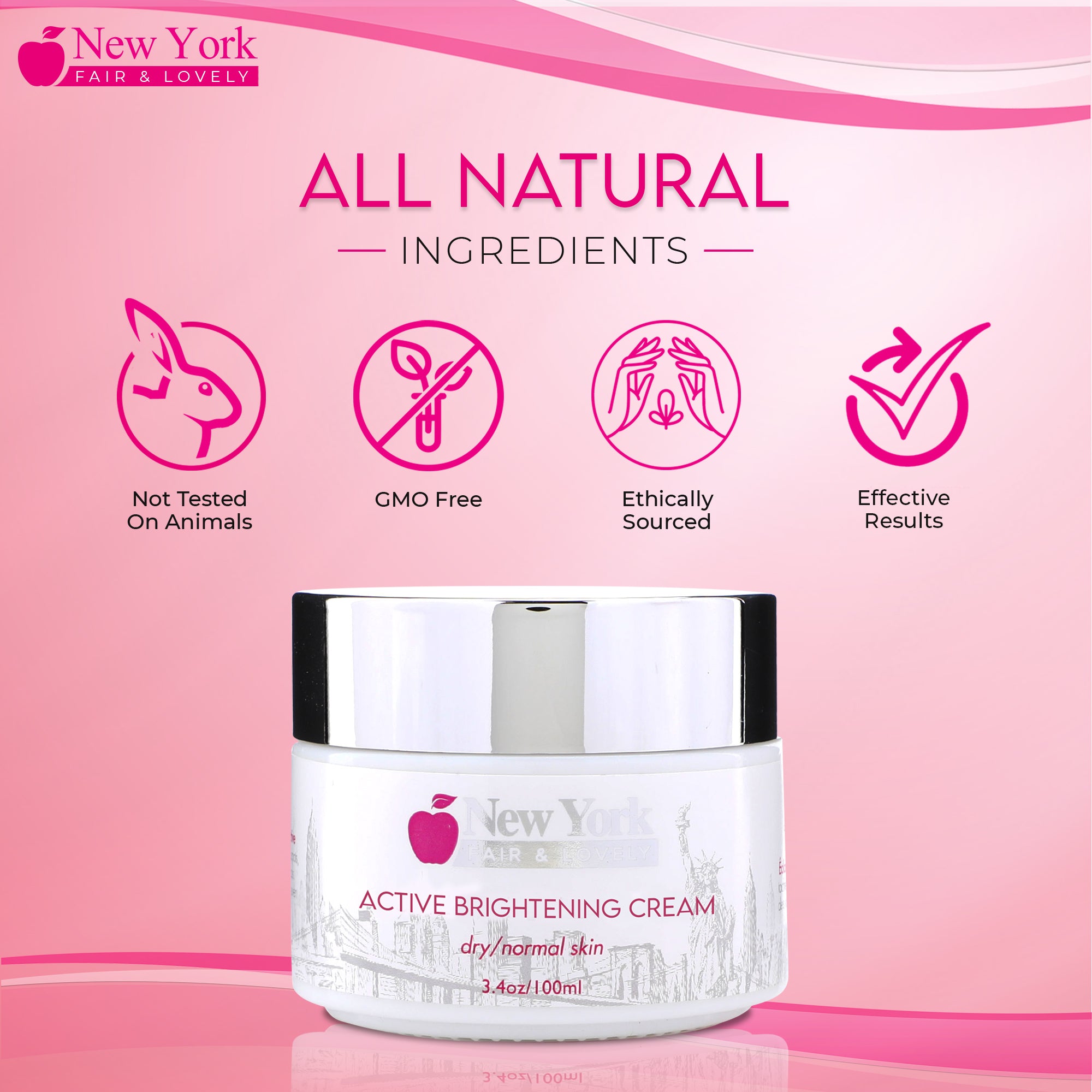 New York Fair & Lovely Active Brightening Cream - 100ml / 3.4 Oz