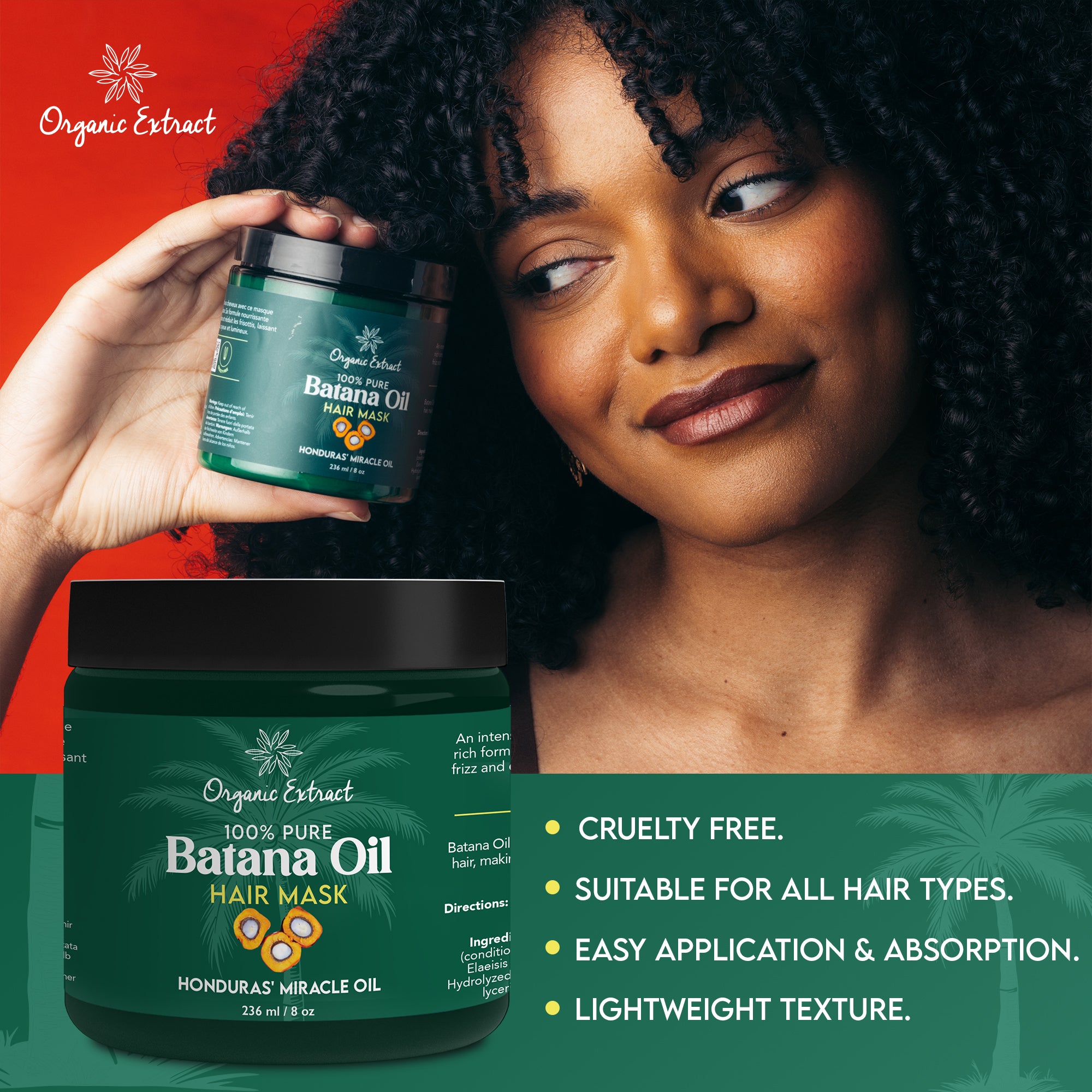 Organic Extract Batana Oil Hair Mask (Deep Conditioner) 8 oz/236ml
