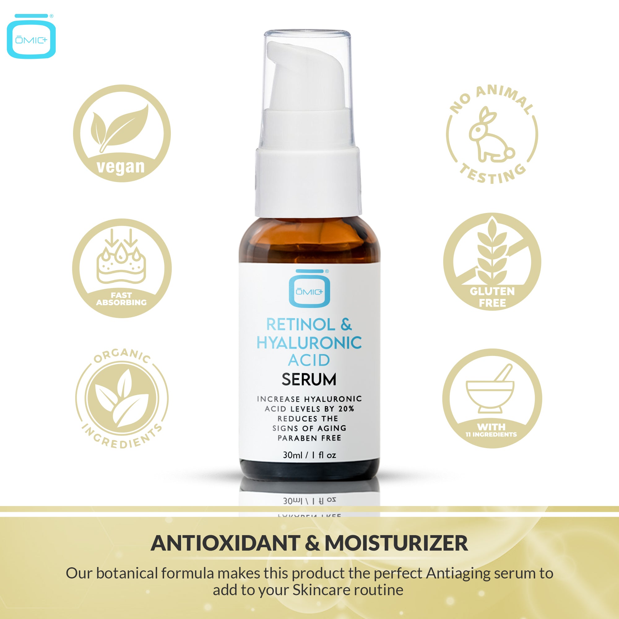OMIC+ Retinol & Hyaluronic Serum - 30ml / 1 Fl Oz