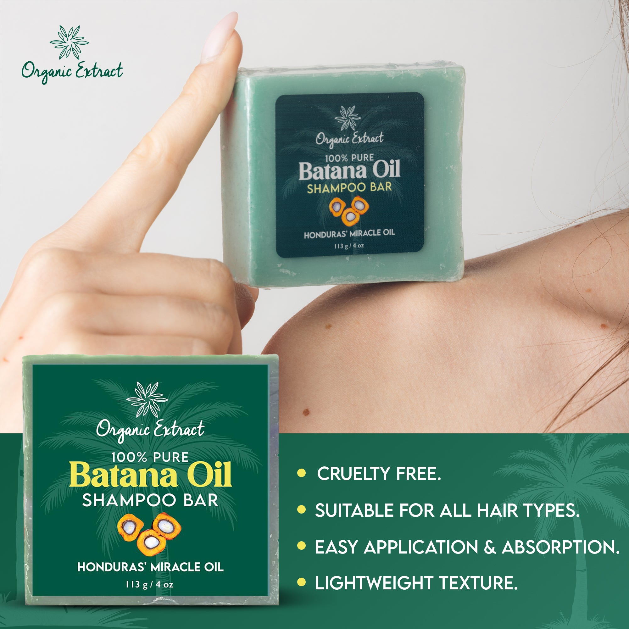 Organic Extract Batana Oil Shampoo bar 4 oz/ 118ml