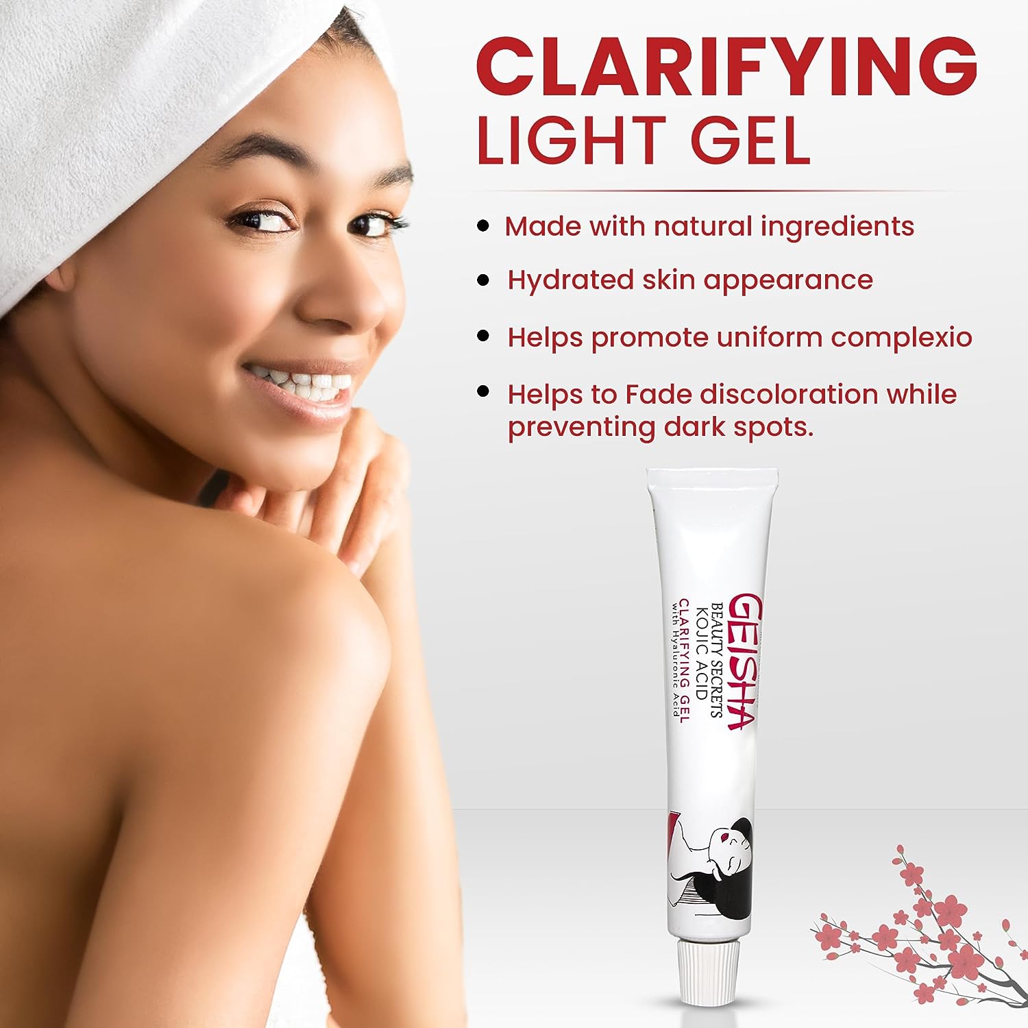 Geisha Clarifying Gel with Kojic Acid & Hyaluronic Acid 30g Mitchell Group USA, LLC - Mitchell Brands - Skin Lightening, Skin Brightening, Fade Dark Spots, Shea Butter, Hair Growth Products