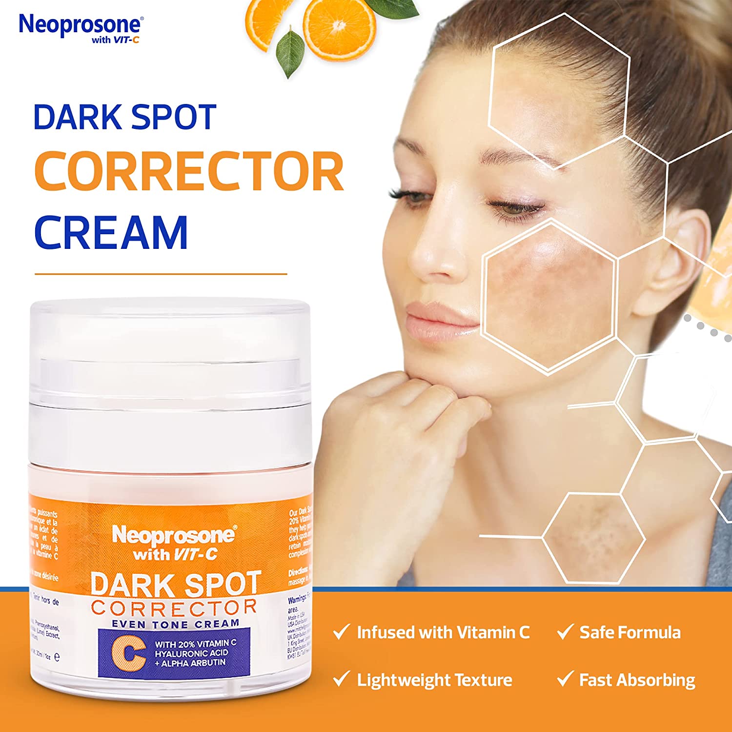 Neoprosone 20% Vitamin C Dark Spot Corrector Cream 1 fl oz / 30ml