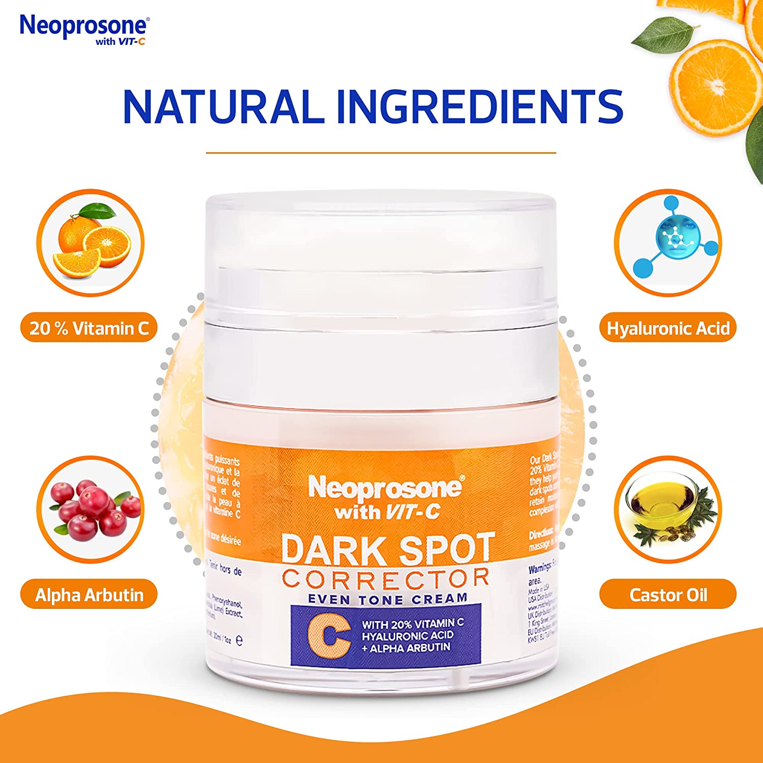 Neoprosone 20% Vitamin C Dark Spot Corrector Cream 1 fl oz / 30ml
