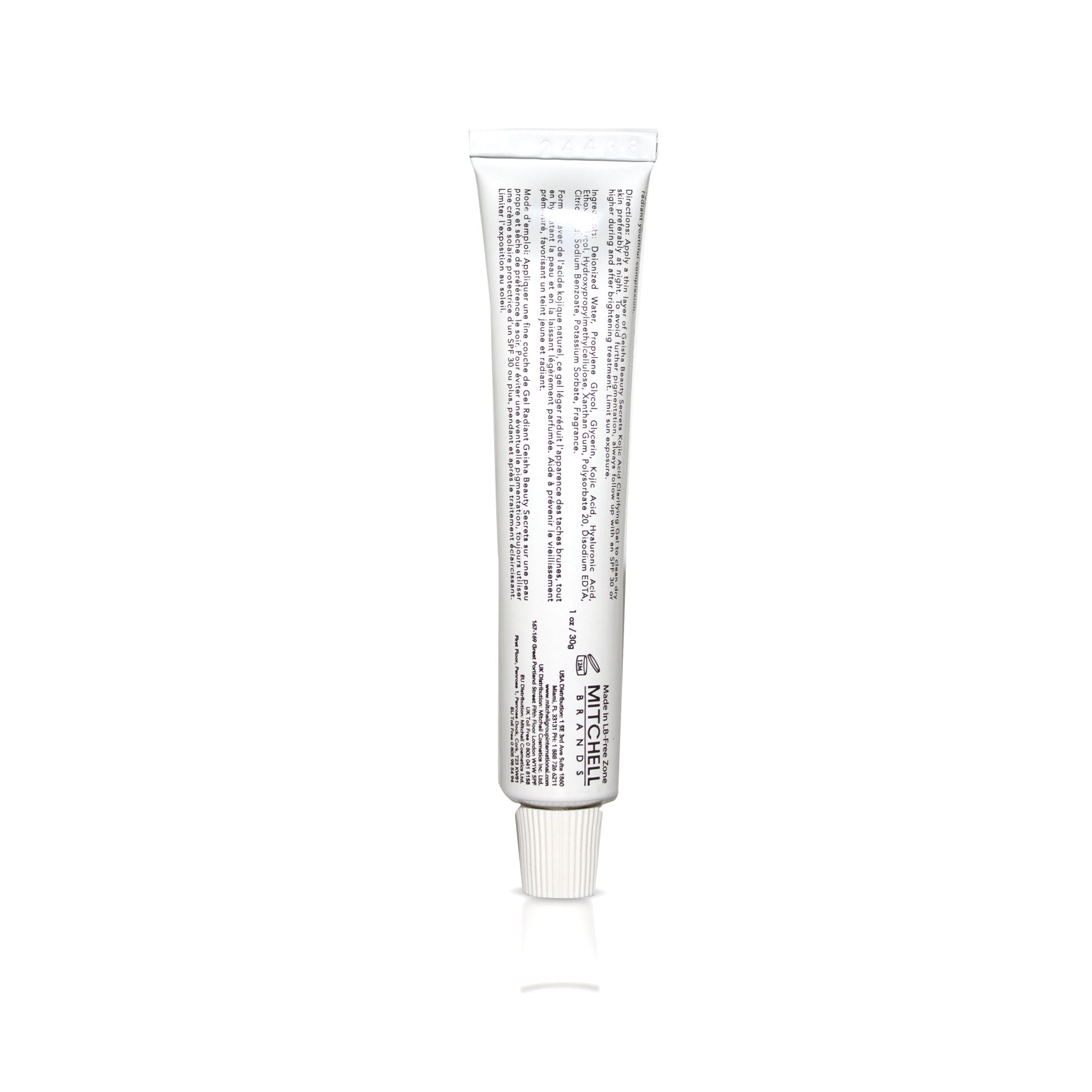 Geisha Clarifying Gel with Kojic Acid & Hyaluronic Acid 30g Mitchell Group USA, LLC - Mitchell Brands - Skin Lightening, Skin Brightening, Fade Dark Spots, Shea Butter, Hair Growth Products