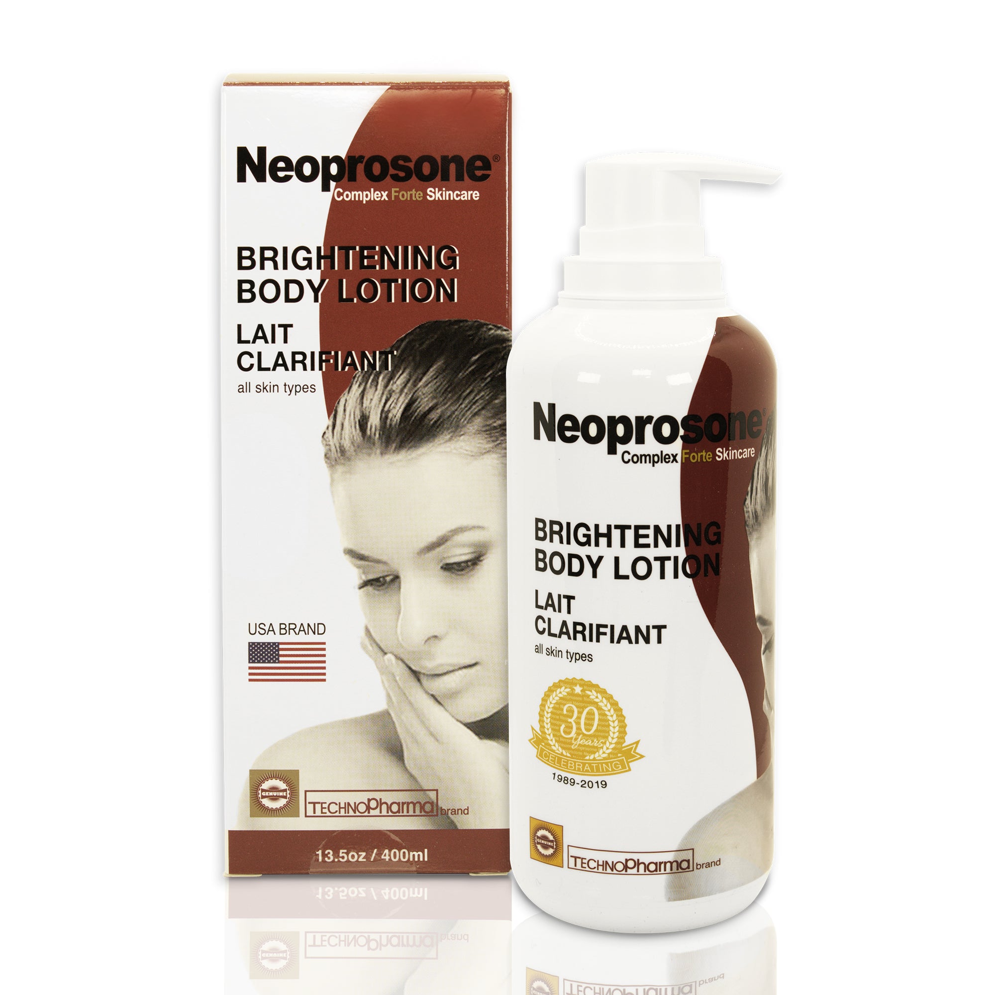 Lozione per il corpo schiarente al neoprosone - Sbiadisce le macchie scure - 400 ml / 13,5 fl oz