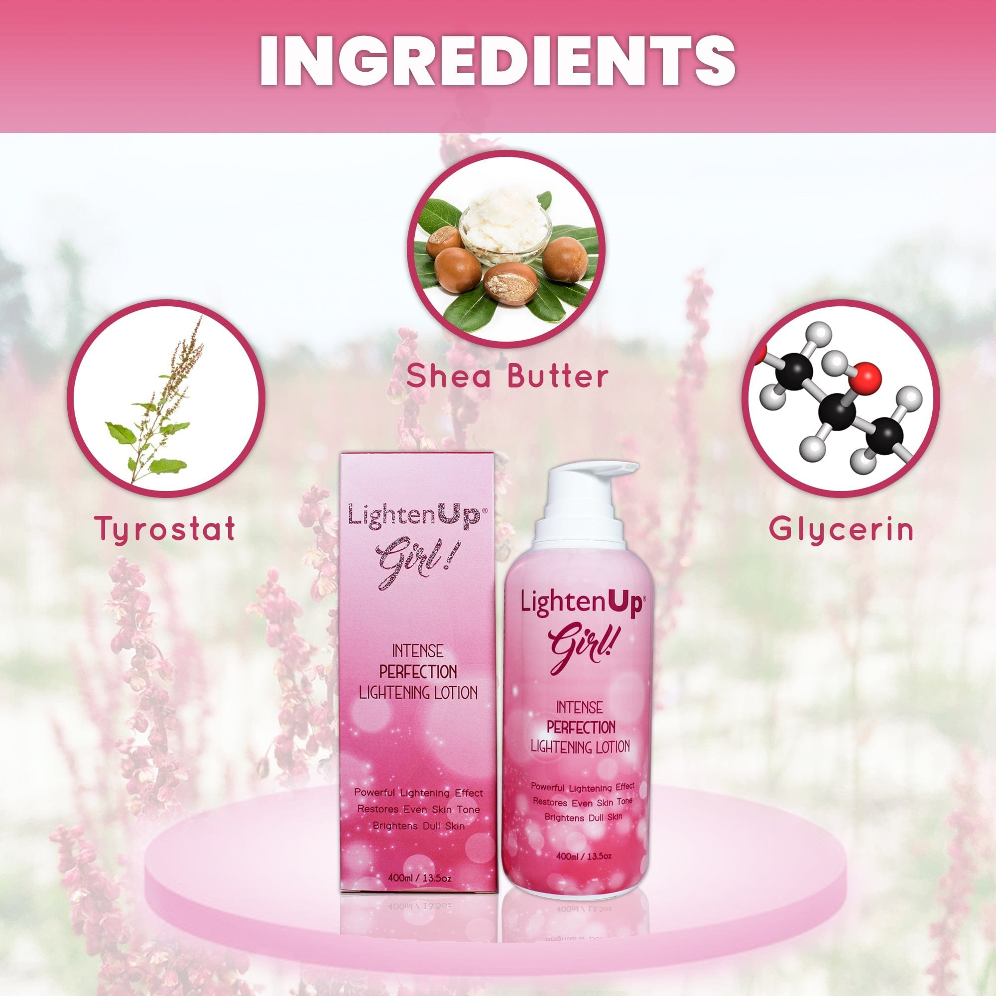 Omic LightenUp Girl! Intense Perfection Lightening Lotion - 400ml / 13.5 Oz Mitchell Brands - Mitchell Brands - Skin Lightening, Skin Brightening, Fade Dark Spots, Shea Butter, Hair Growth Products