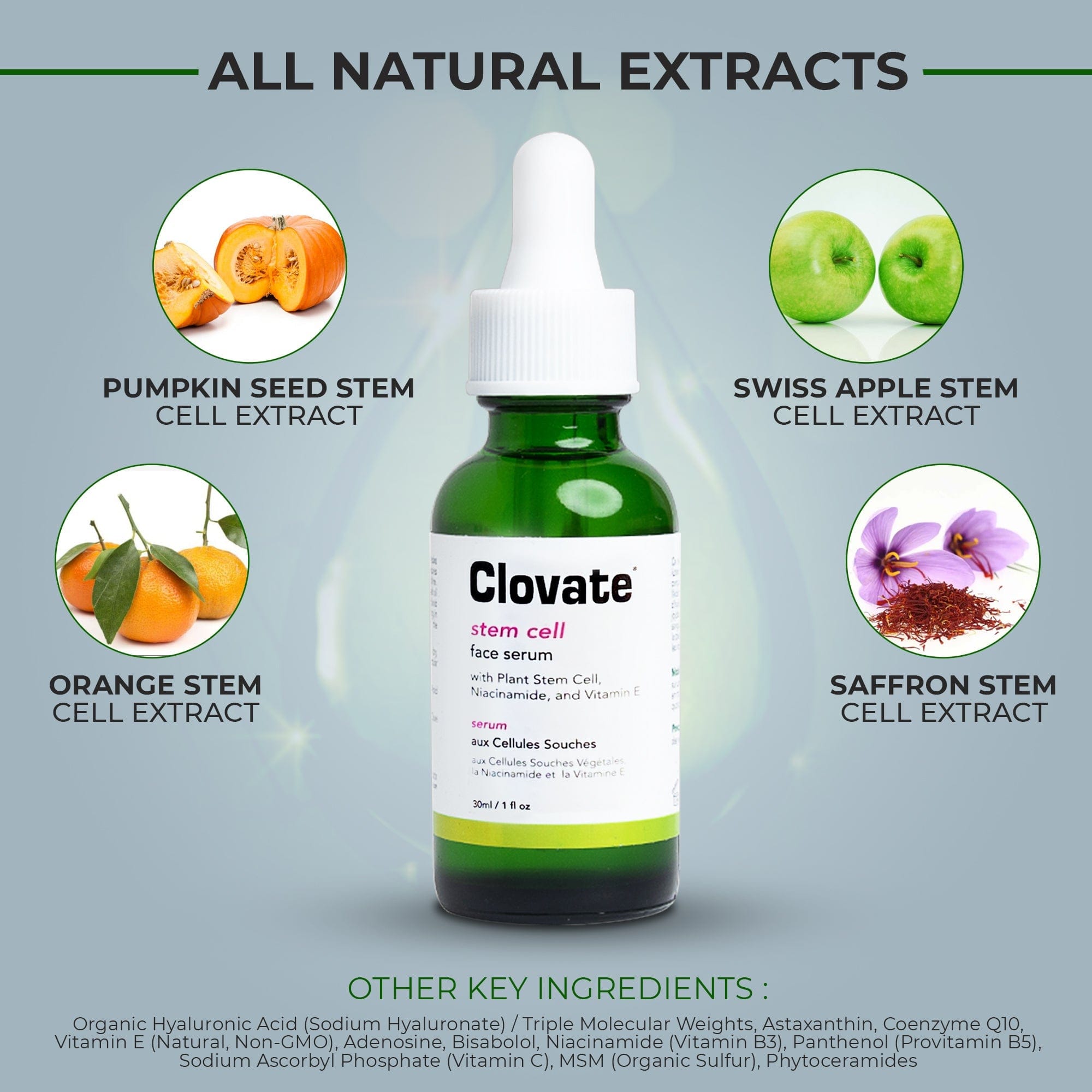 Clovate Stem Cell Serum - 30ml / 1 fl oz Mitchell Group USA, LLC - Mitchell Brands - Skin Lightening, Skin Brightening, Fade Dark Spots, Shea Butter, Hair Growth Products