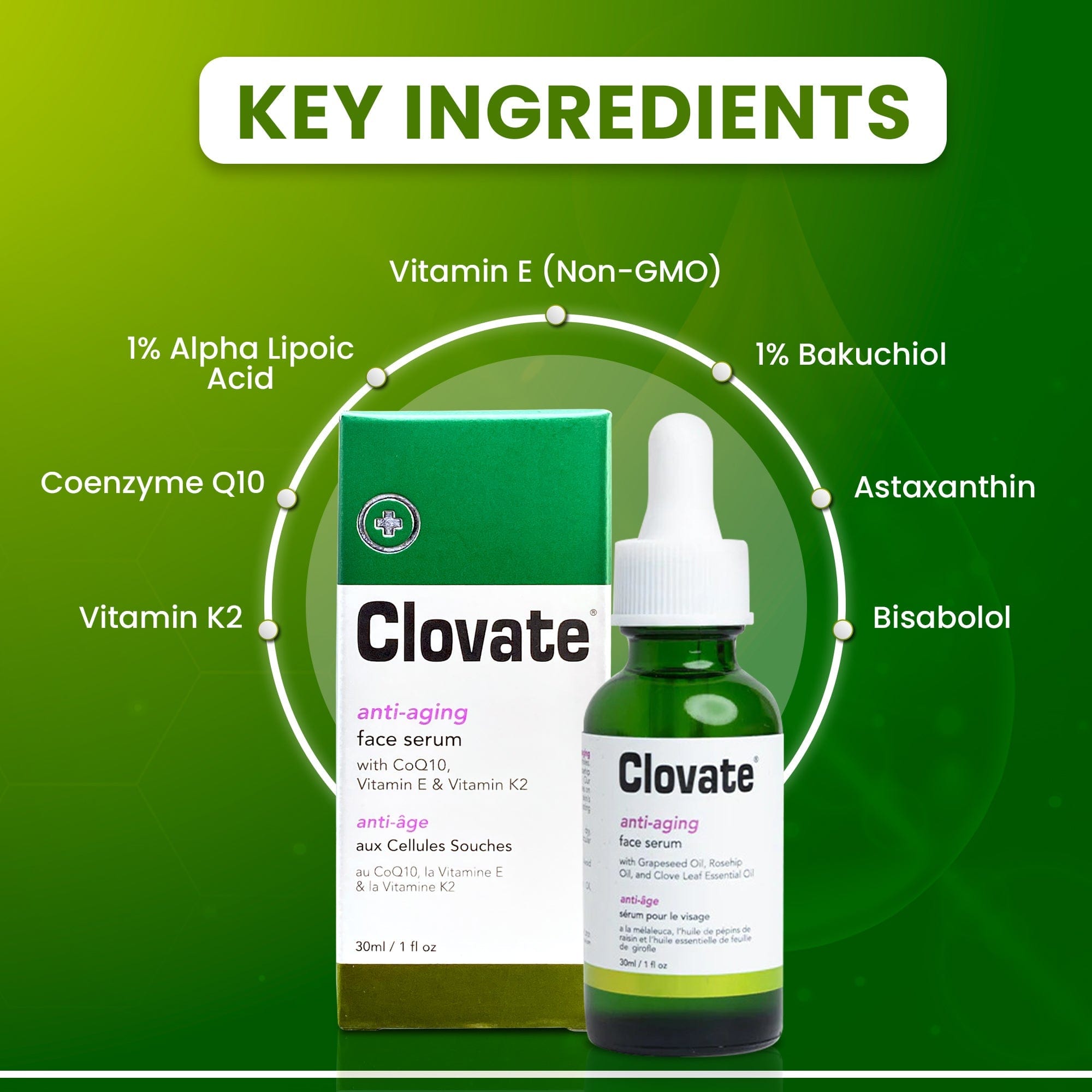 Clovate Anti-aging Serum - 30ml / 1 fl oz Mitchell Group USA, LLC - Mitchell Brands - Skin Lightening, Skin Brightening, Fade Dark Spots, Shea Butter, Hair Growth Products