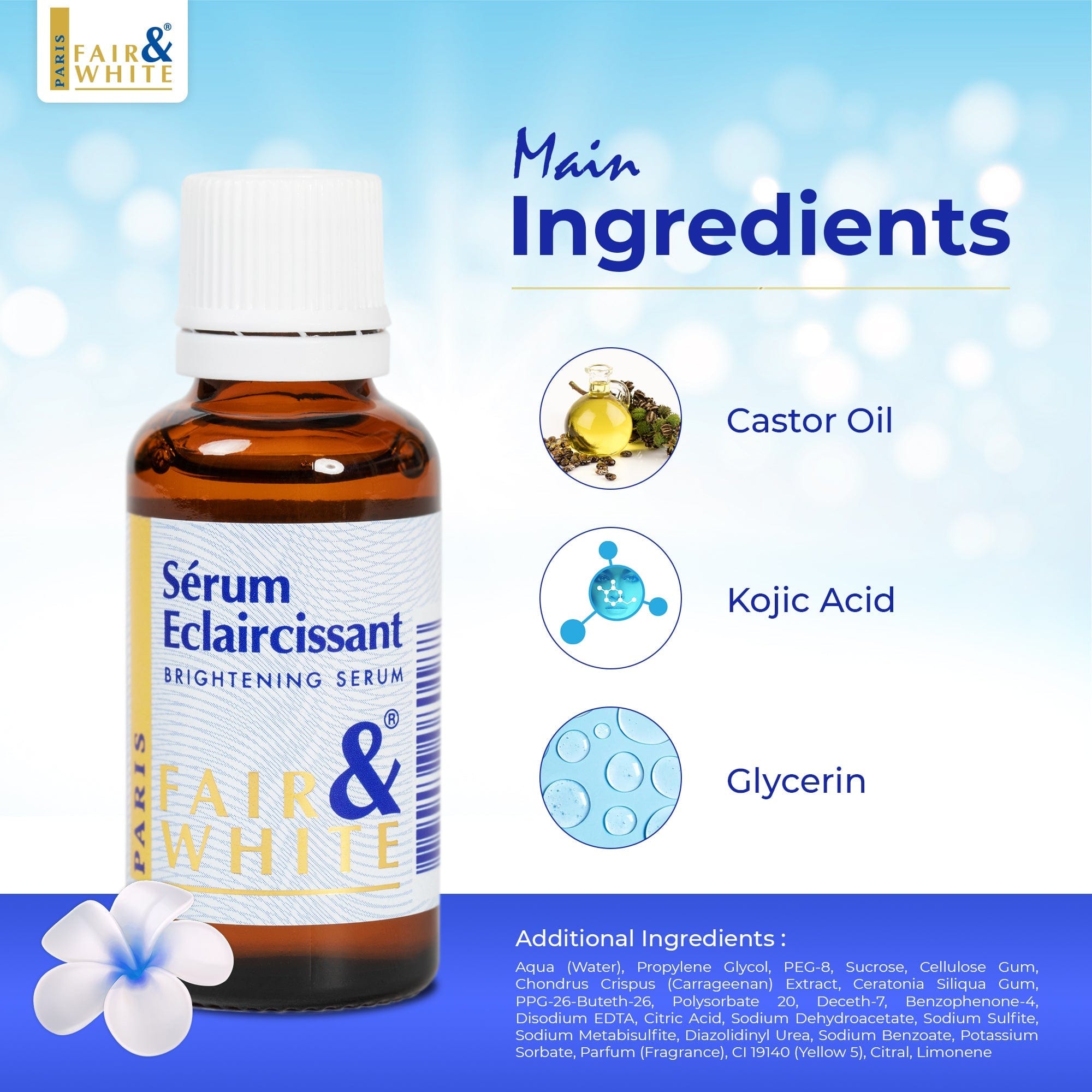 Fair & White Original Brightening Serum NHQ - For all Skin Types - 30ml / 1 fl oz Fair & White Original - Mitchell Brands - Skin Lightening, Skin Brightening, Fade Dark Spots, Shea Butter, Hair Growth Products