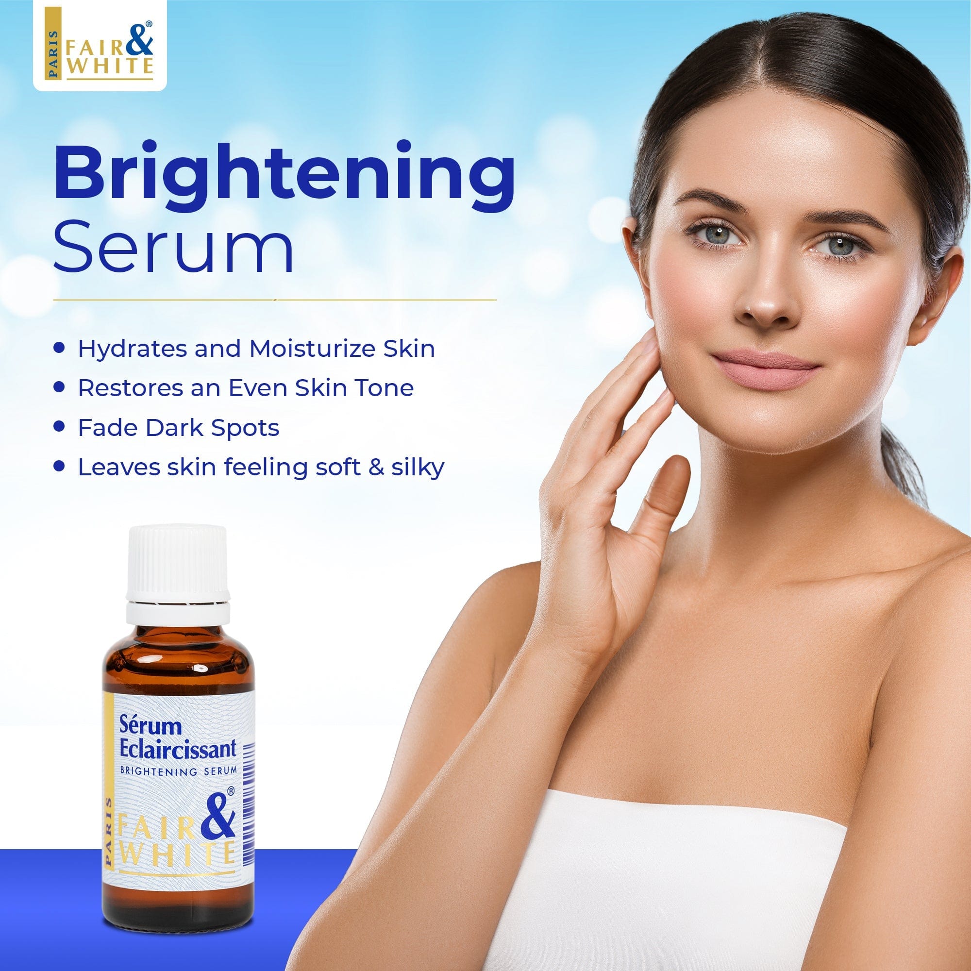Fair & White Original Brightening Serum NHQ - For all Skin Types - 30ml / 1 fl oz Fair & White Original - Mitchell Brands - Skin Lightening, Skin Brightening, Fade Dark Spots, Shea Butter, Hair Growth Products