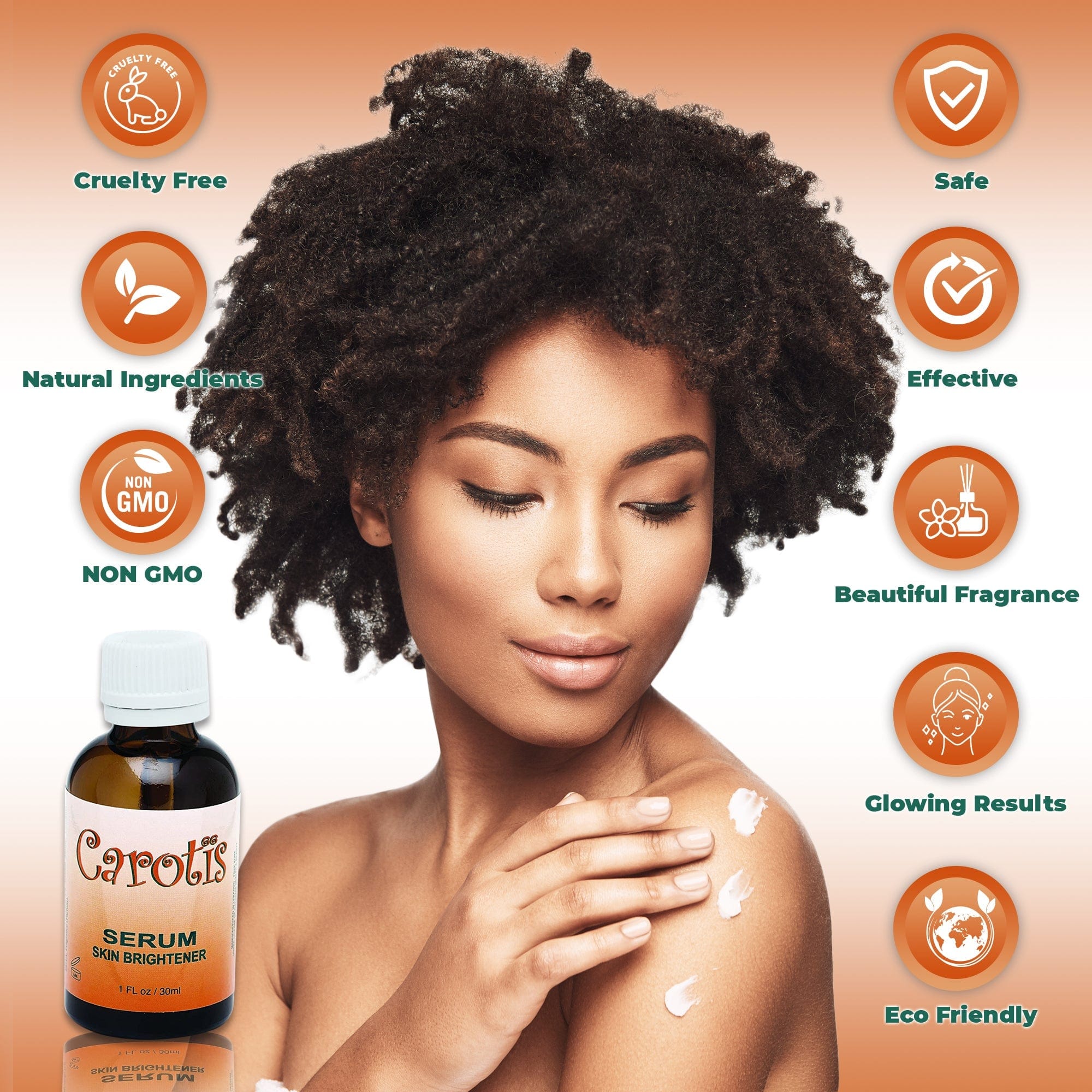 Carotis Brightening Serum - 30ml / 1 fl oz Carotis - Mitchell Brands - Skin Lightening, Skin Brightening, Fade Dark Spots, Shea Butter, Hair Growth Products