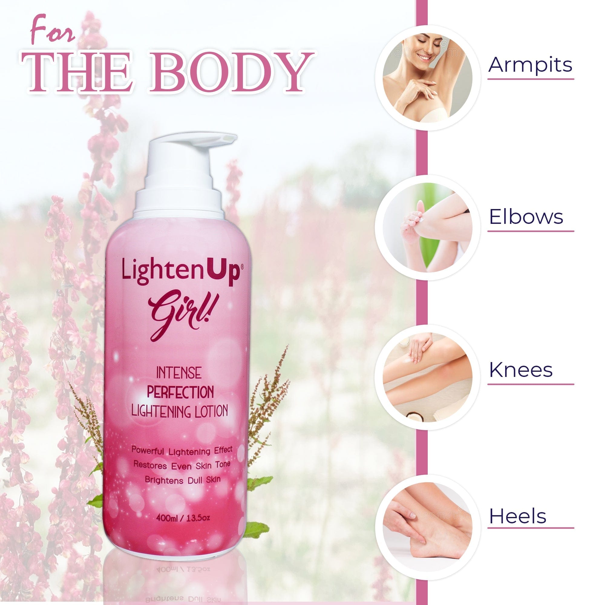 Omic LightenUp Girl! Intense Perfection Lightening Lotion - 400ml / 13.5 Oz Mitchell Brands - Mitchell Brands - Skin Lightening, Skin Brightening, Fade Dark Spots, Shea Butter, Hair Growth Products