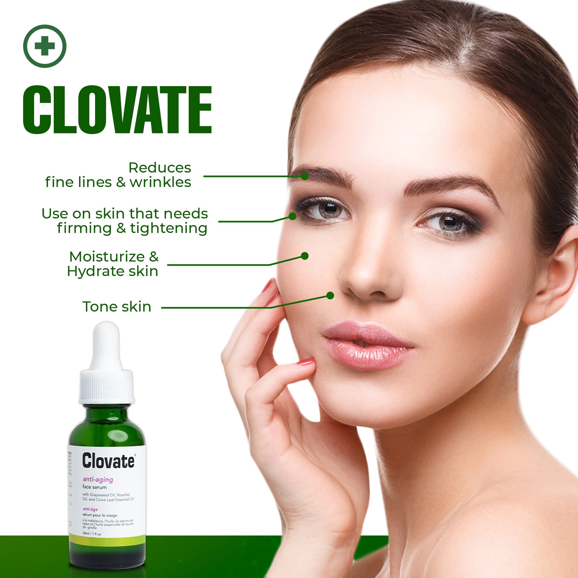 Clovate Anti-aging Serum - 30ml / 1 fl oz Mitchell Group USA, LLC - Mitchell Brands - Skin Lightening, Skin Brightening, Fade Dark Spots, Shea Butter, Hair Growth Products