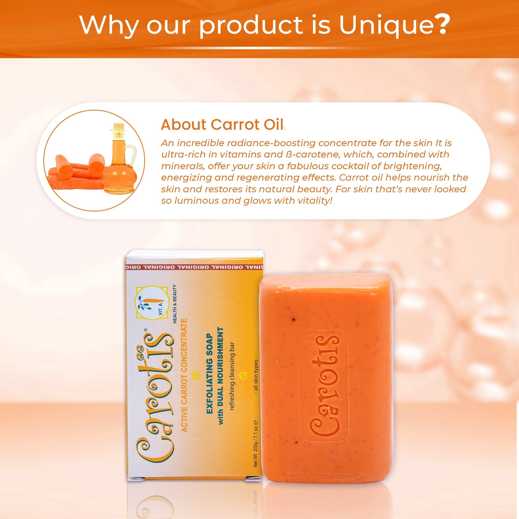 Carotis Exfoliating Soap - 200g / 7 fl oz Carotis - Mitchell Brands - Skin Lightening, Skin Brightening, Fade Dark Spots, Shea Butter, Hair Growth Products