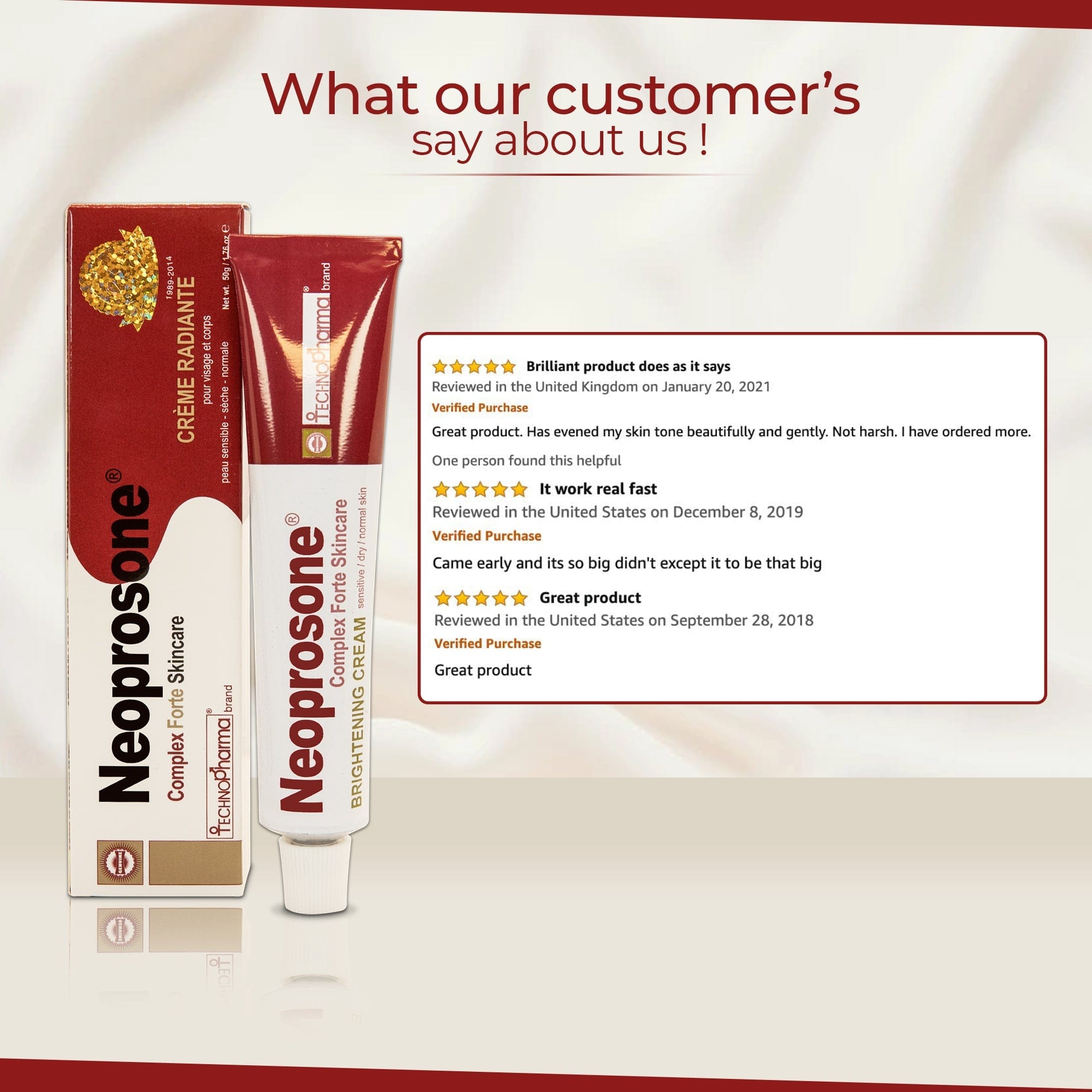 Neoprosone Brightening Cream - Dark Spot Remover - 50ml / 1.7 fl oz Neoprosone Technopharma - Mitchell Brands - Skin Lightening, Skin Brightening, Fade Dark Spots, Shea Butter, Hair Growth Products
