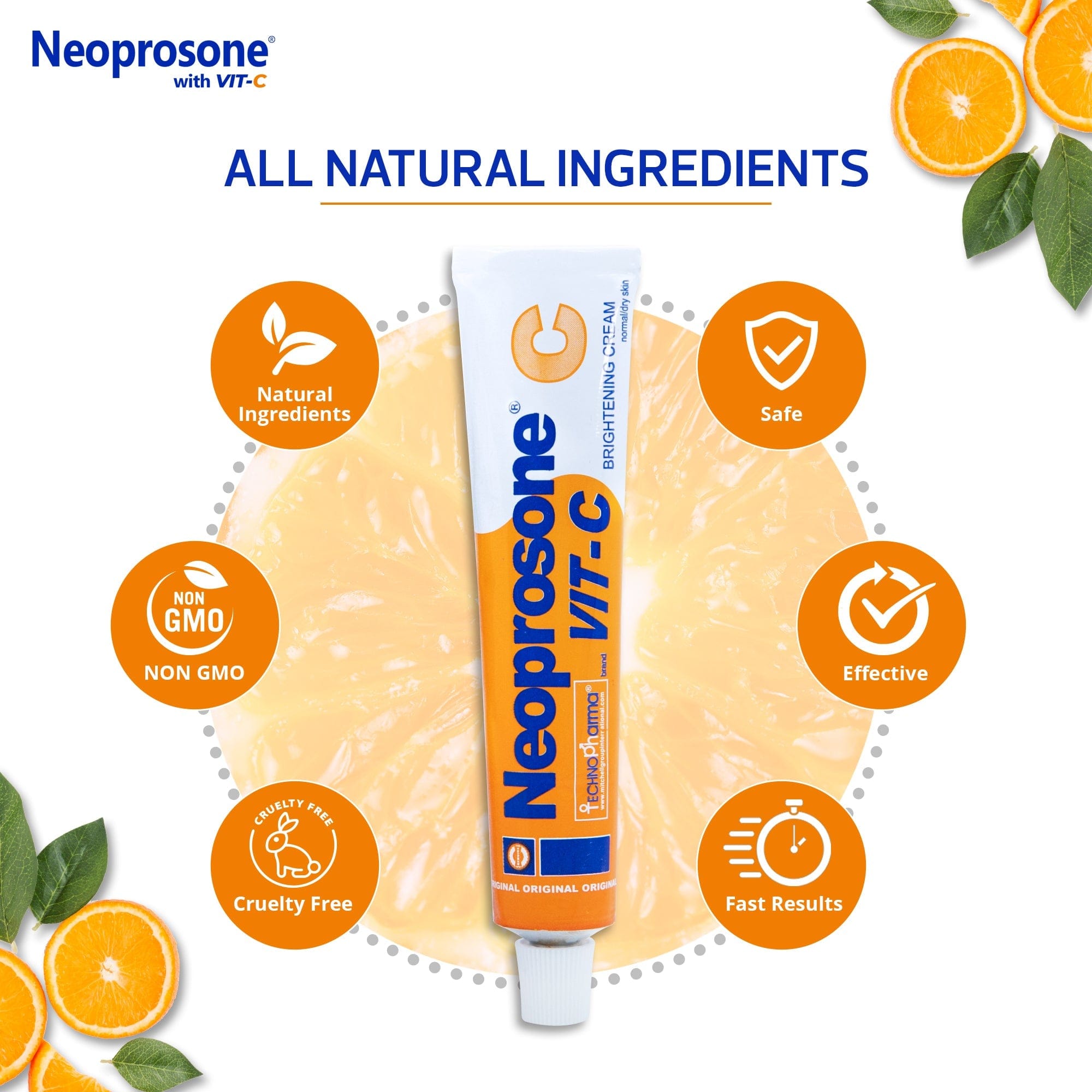 Neoprosone Brightening Cream with Vitamin C - 50g / 1.75 Fl Oz Neoprosone Vitamin "C" - Mitchell Brands - Skin Lightening, Skin Brightening, Fade Dark Spots, Shea Butter, Hair Growth Products