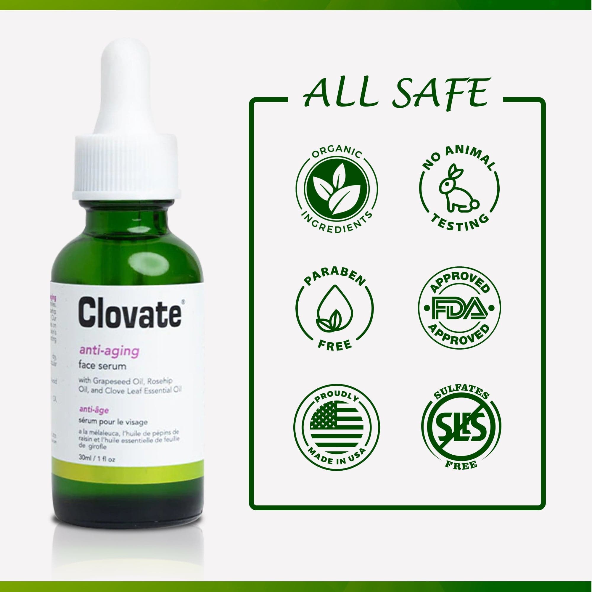 Clovate Anti-aging Serum - 30ml / 1 fl oz Mitchell Group USA, LLC - Mitchell Brands - Skin Lightening, Skin Brightening, Fade Dark Spots, Shea Butter, Hair Growth Products