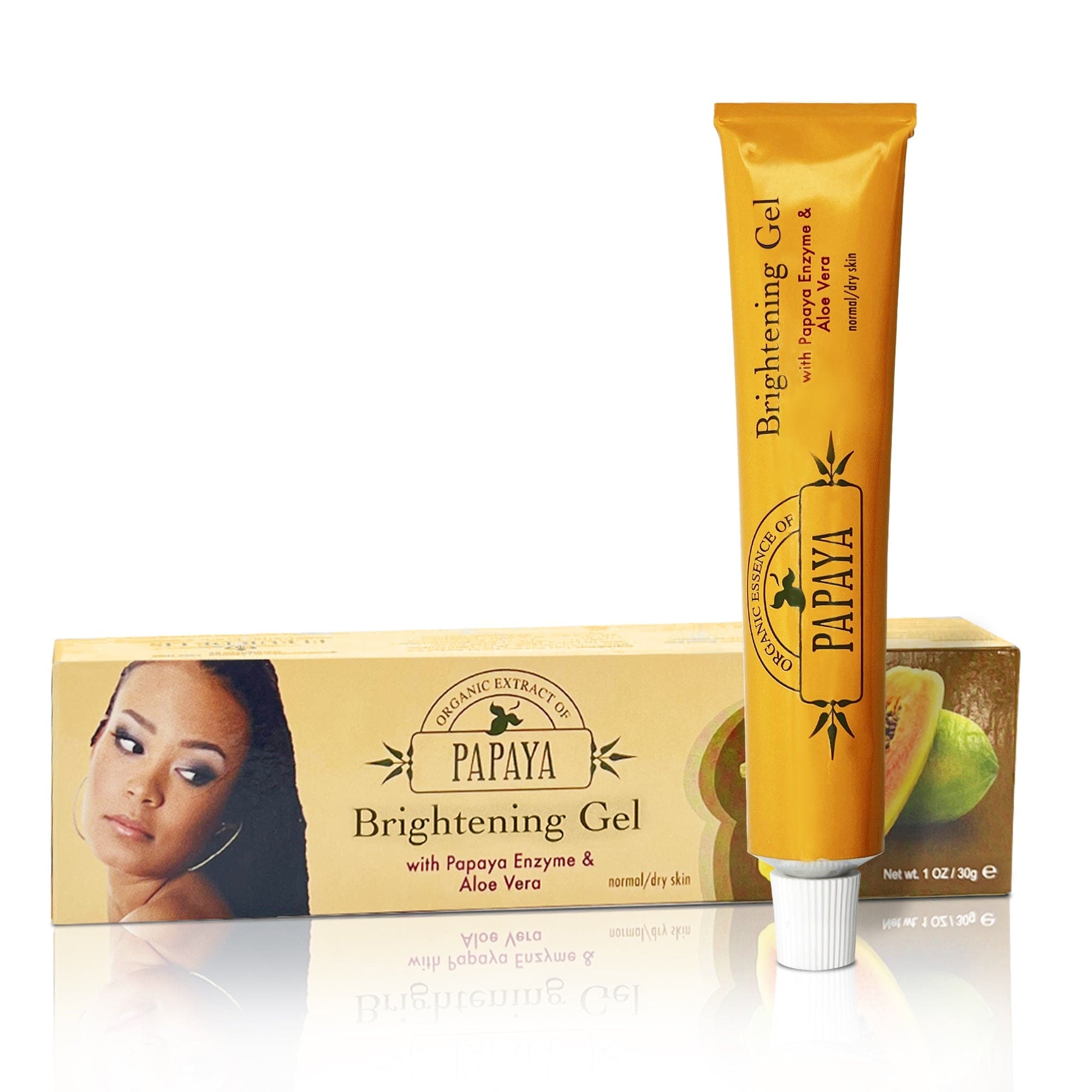 Organic Extract of Papaya Brightening Gel Tube - 30g / 1 Oz FleurDeLis - Mitchell Brands - Skin Lightening, Skin Brightening, Fade Dark Spots, Shea Butter, Hair Growth Products