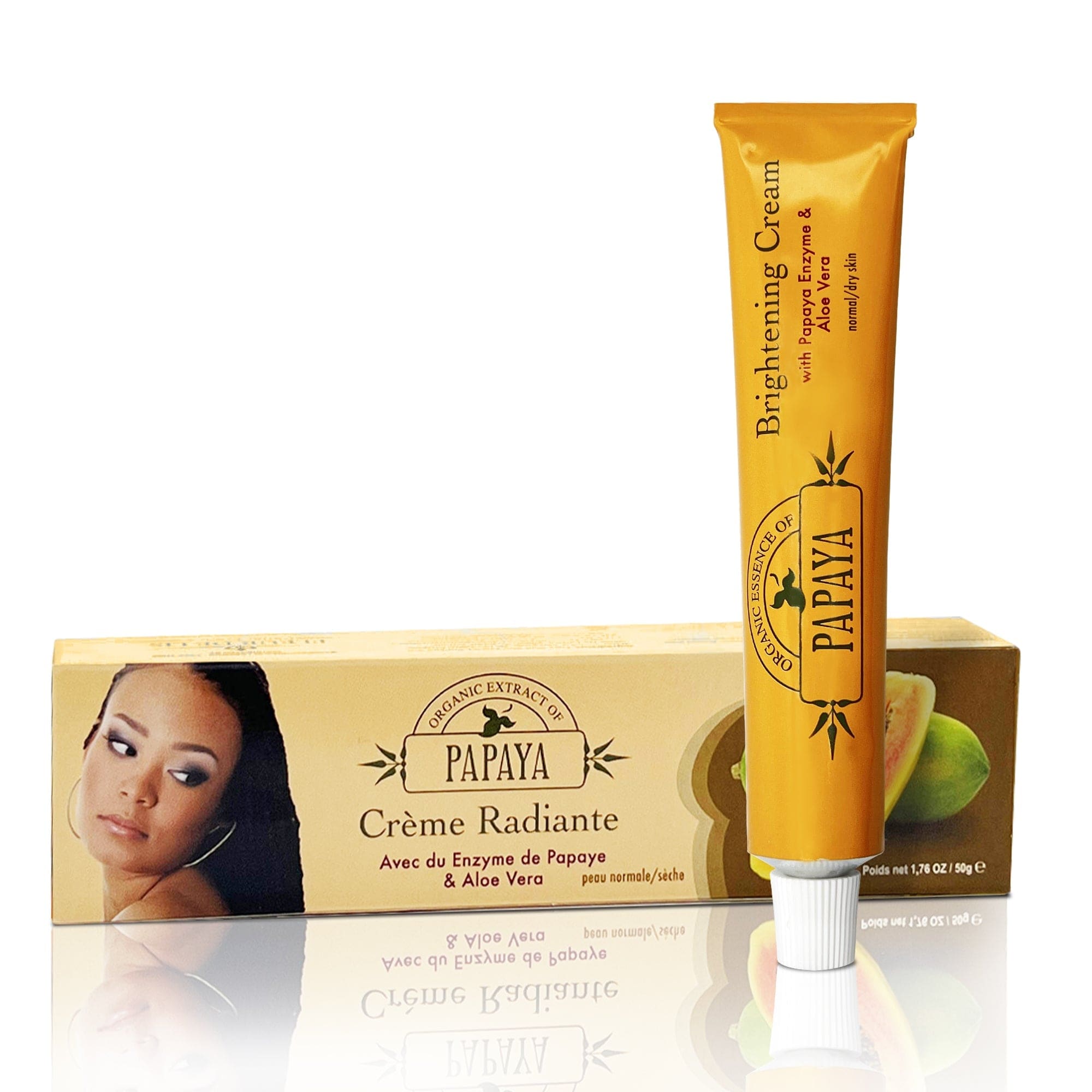 Organic Extract of Papaya Brightening Cream Tube - 50g / 1.76 Oz FleurDeLis - Mitchell Brands - Skin Lightening, Skin Brightening, Fade Dark Spots, Shea Butter, Hair Growth Products