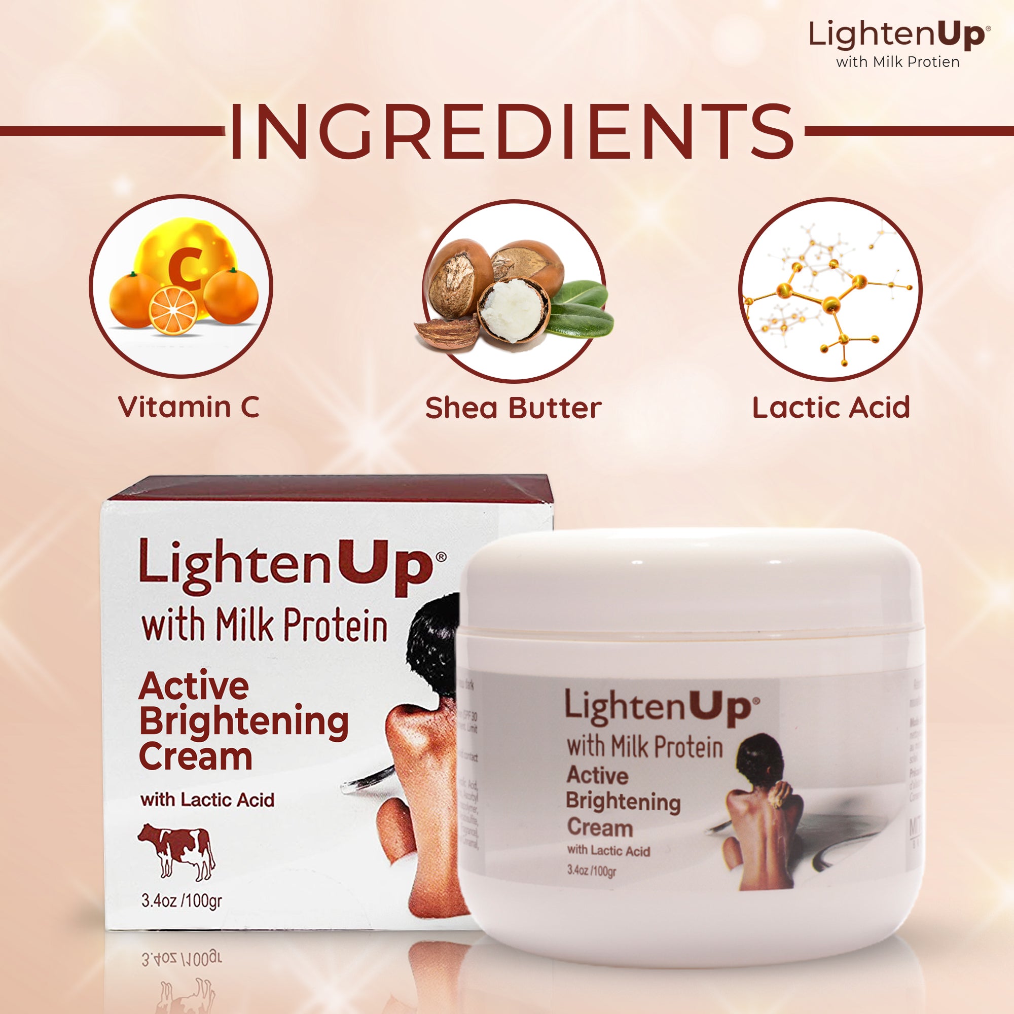 Omic Lightenup Crema schiarente attiva all'acido lattico - 1004 / 3.5 Oz