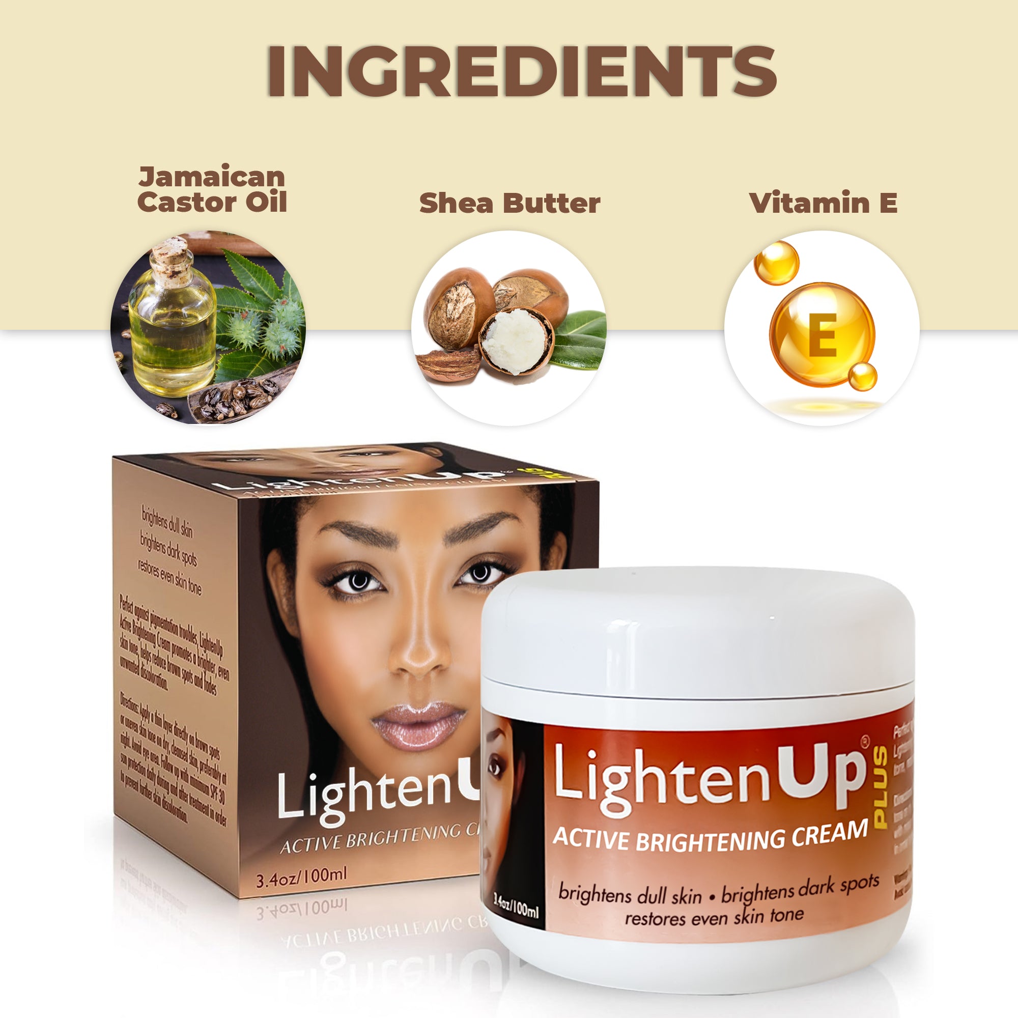 Omic LightenUp PLUS Active Brightening Cream - 100ml / 3.4 Oz
