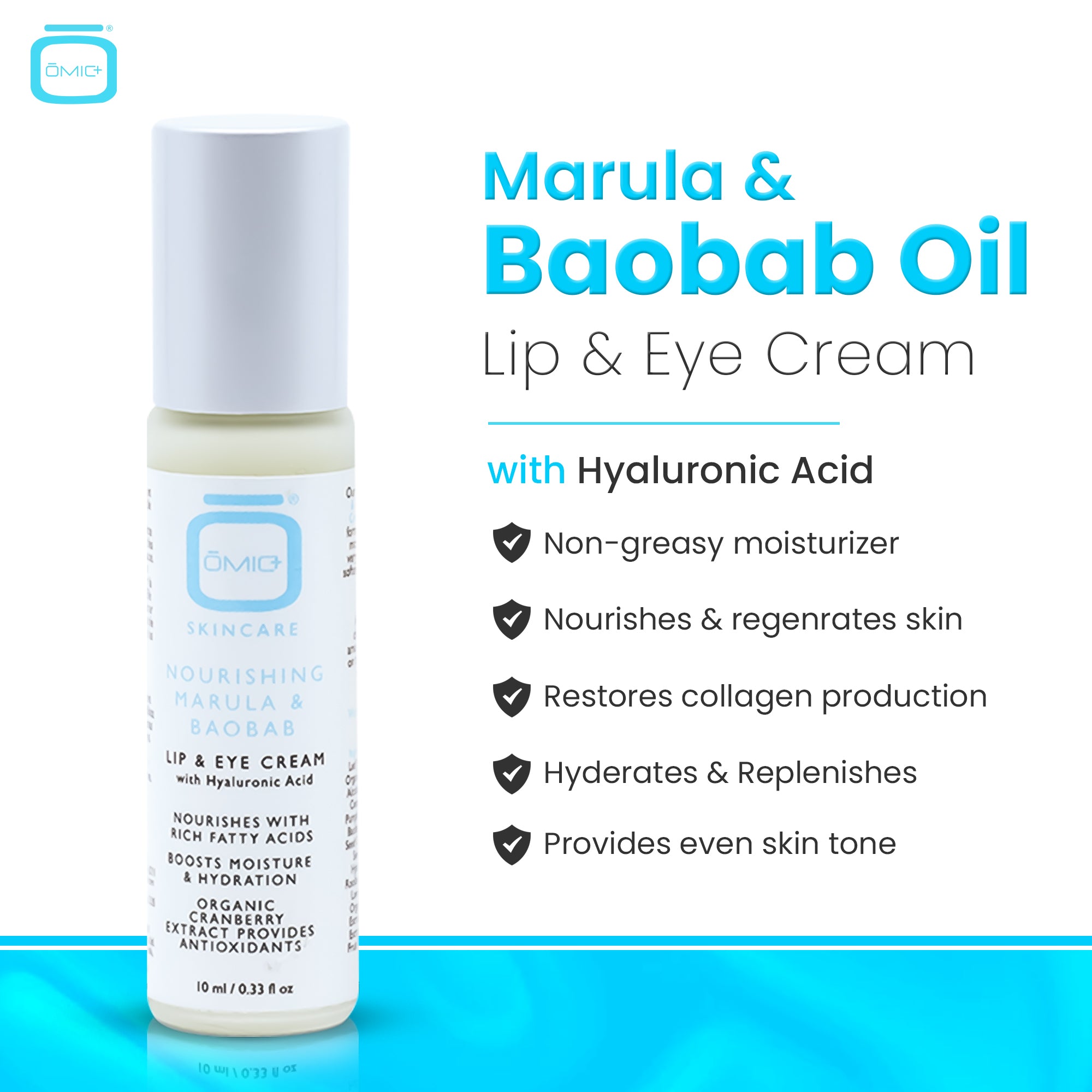Omic+ Lip & Eye Cream - con Marula Nutriente e Baobab - 10ml