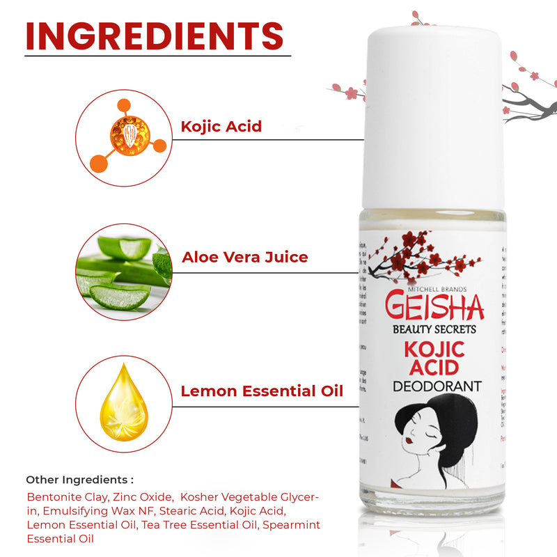 Geisha Whitening Deodorant - Aigéad Kojic Deodorant - 30ml / 1 fl oz