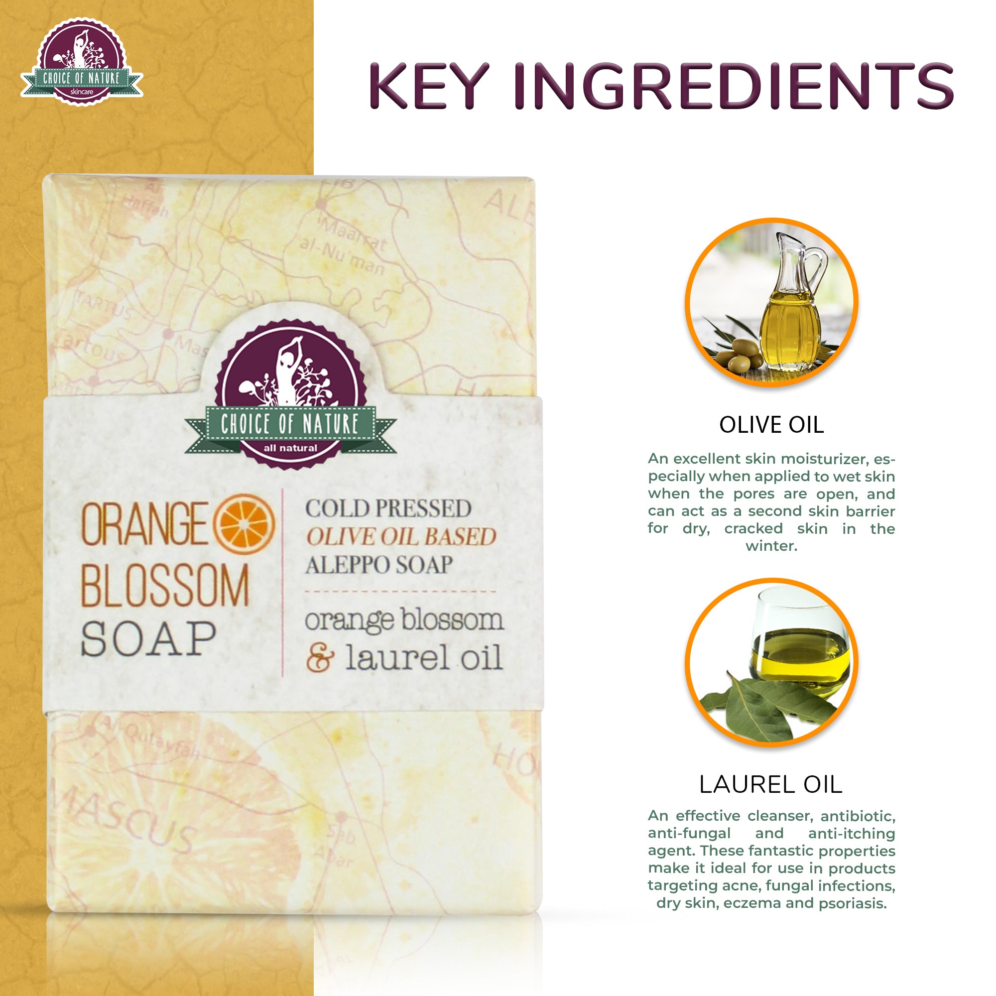 Aleppo Soap with Orange Blossom Oil